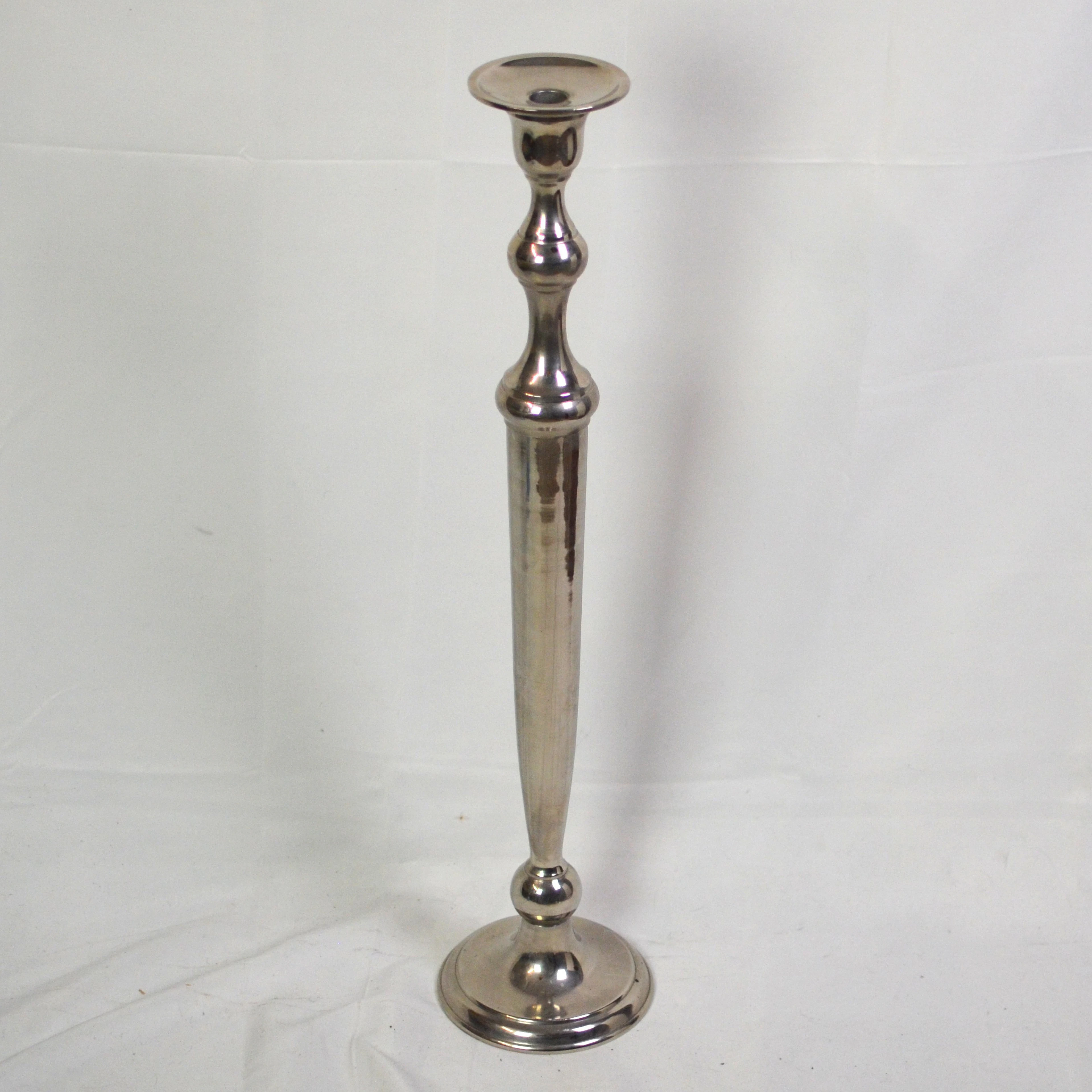 GROSSER KERZENLEUCHTER, METALL, VERSILBERT, UM 1950, HÖHE: CA. 71,5 CM.