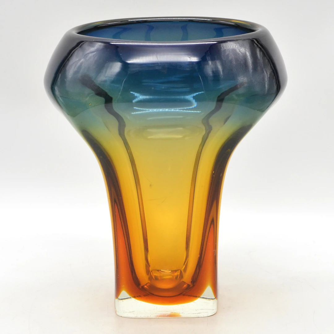 MURANO DESIGNERVASE, SPACE-AGE-STIL, STUDIOGLAS, SOMMERSO, ITALIEN