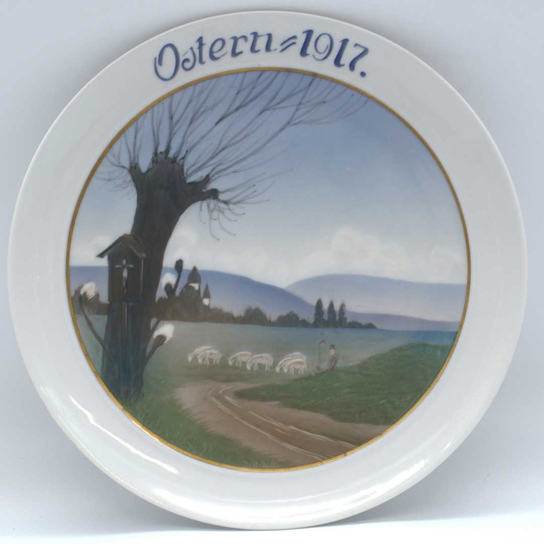 JULIUS VON GULDBRANDSEN. FÜR ROSENTHAL-TELLER "OSTERN 1917".