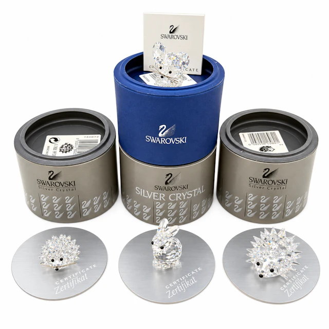 4 X SWAROVSKI KRISTALLGLAS FIGUREN OVP ORIGINALVERPACKUNG ZERTIFIKAT