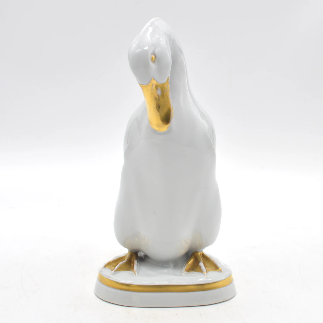 KUNSTPORZELLANE METZLER & ORTLOFF. GANS, MODELLNUMMER: 3160/3, PORZELLANFIGUR