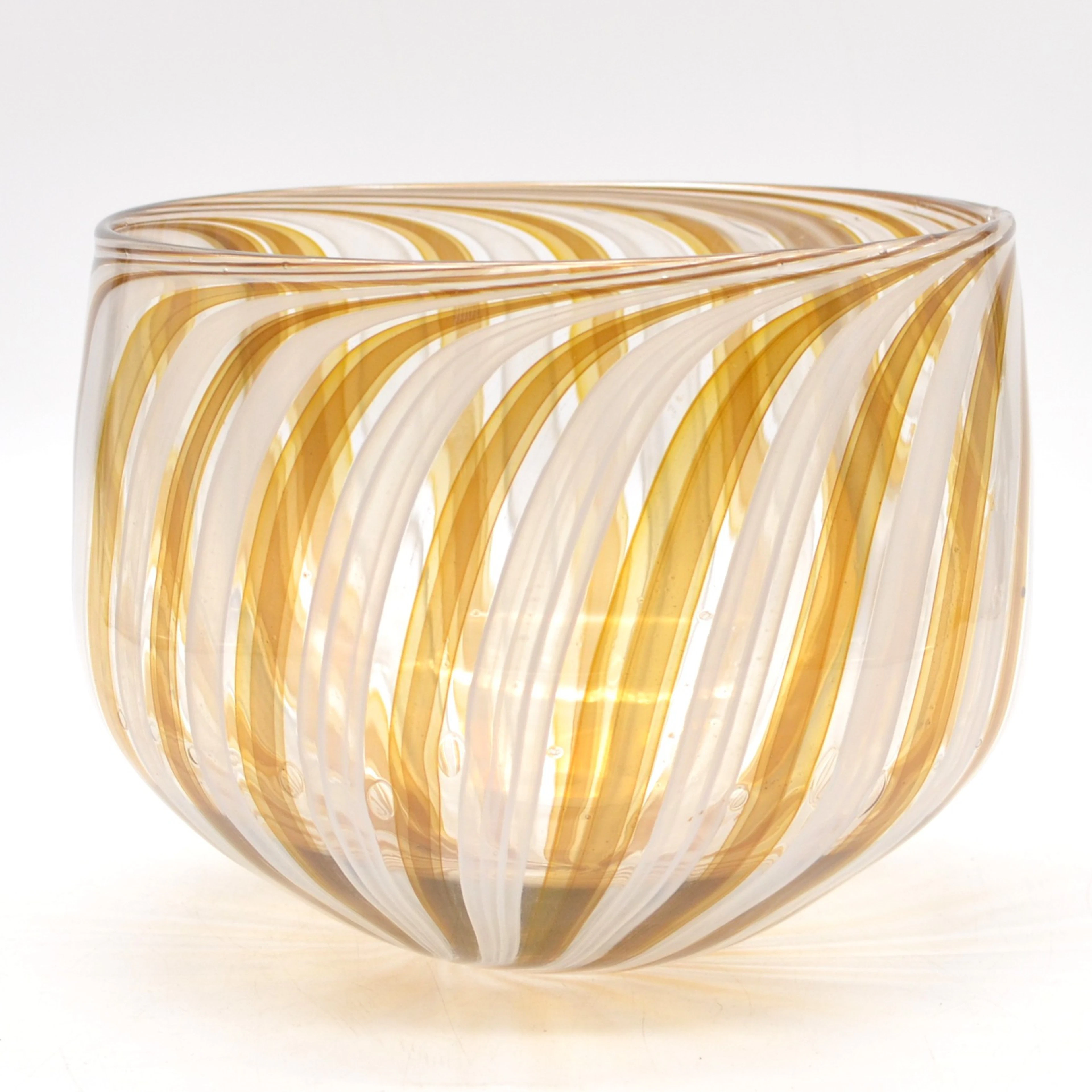 BAROVIER & TOSO. DESIGNERSCHALE, STRUDEL-DEKOR, STUDIOGLAS, MEZZA