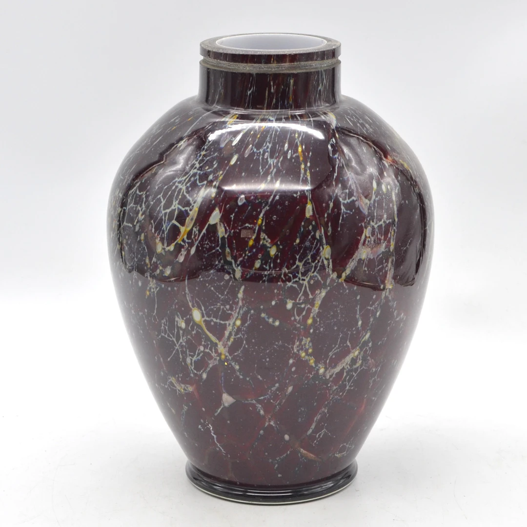 KARL WIEDMANN. W.M.F IKORA , ART DECO VASE/ LAMPENFUSS, STUDIOGLAS