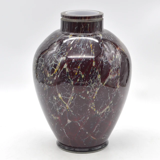 KARL WIEDMANN. W.M.F IKORA , ART DECO VASE/ LAMPENFUSS, STUDIOGLAS