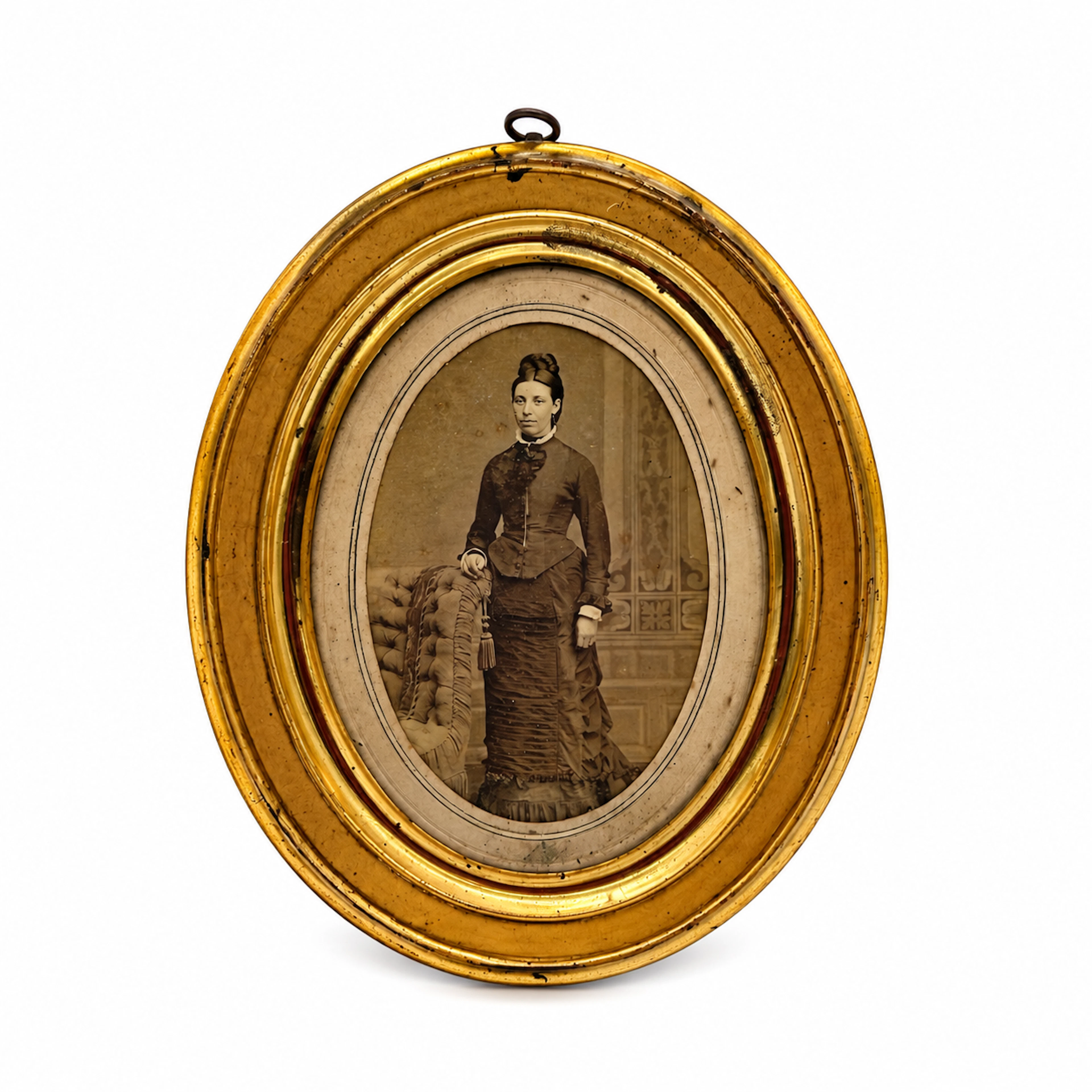 ANTIKES OVALES PORTRÄTBILD 19. JAHRHUNDERT 1850–1890 BIEDERMEIER BIS