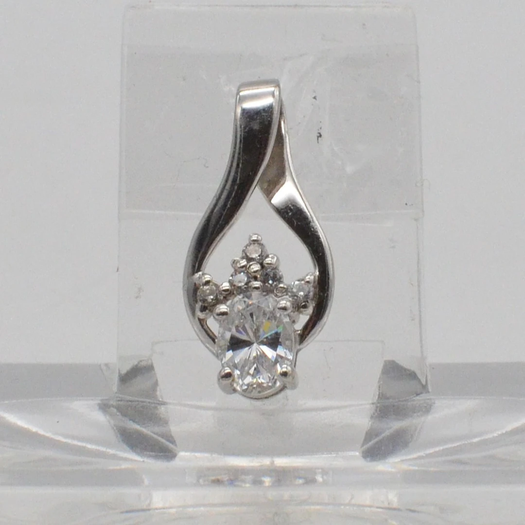 DIAMONIQUE, COLLIERANHÄNGER MIT ZIRKONIA IM OVALSCHLIFF, FASSUNG AUS