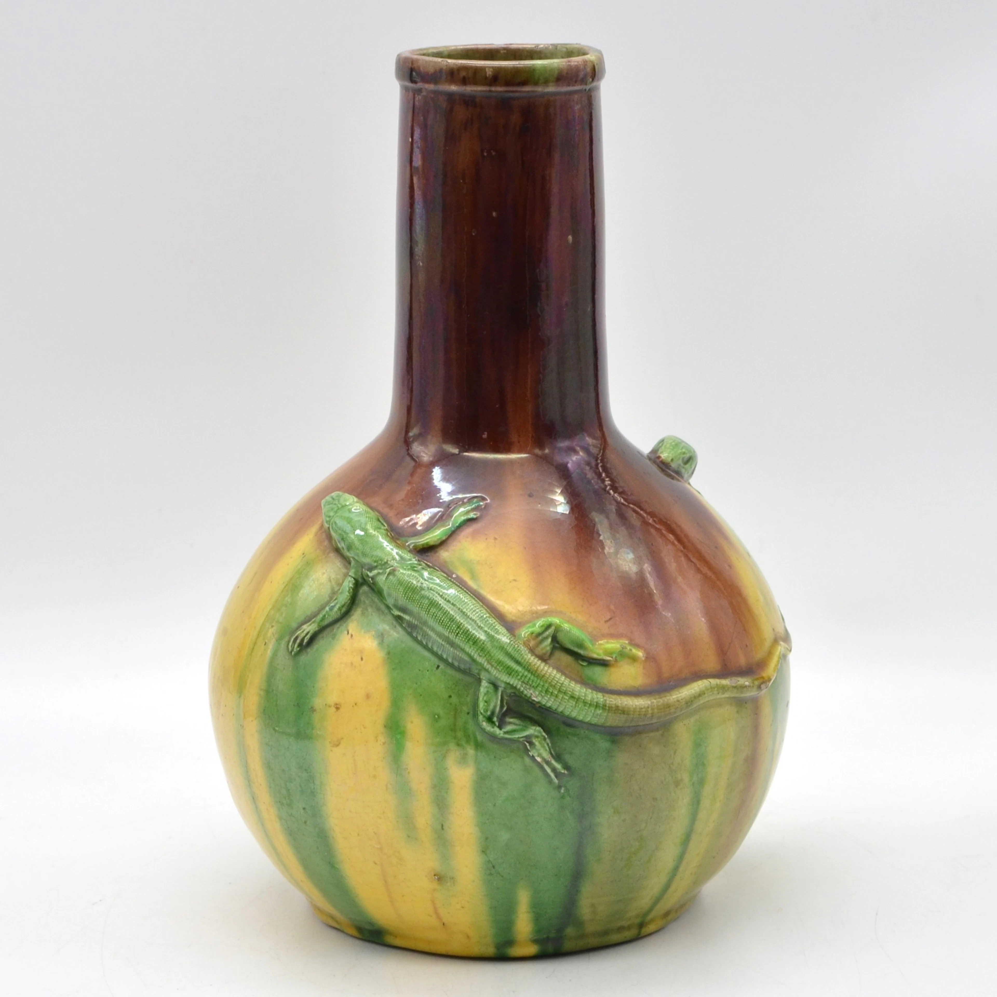 KARL SVENSSON. JUGENDSTIL-DESIGNERVASE, KERAMIK, FARBIG GLASIERT