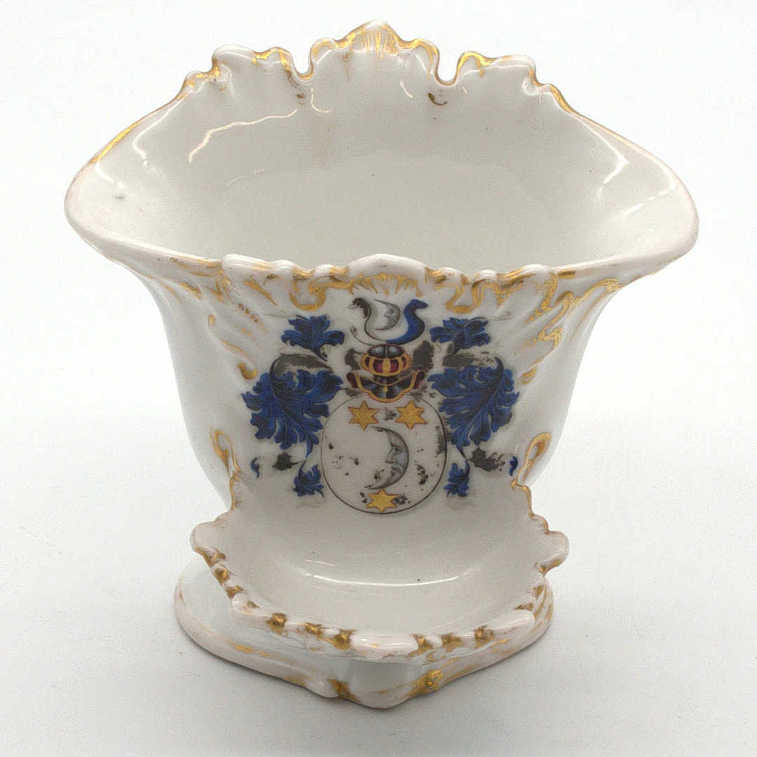 ANTIKE BIEDERMEIER ZIERVASE HANDBEMALT DATIERT 1861.