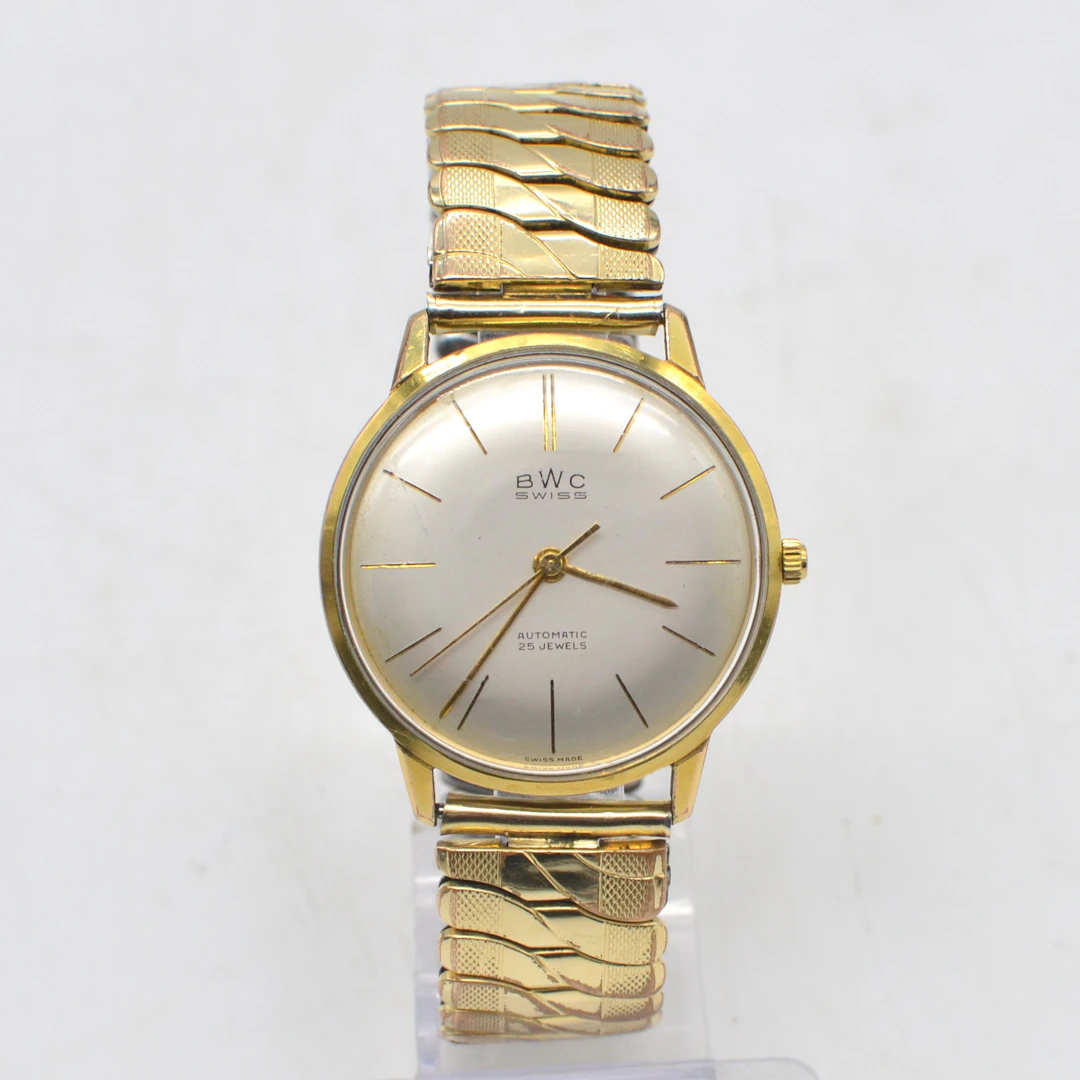 BWC SWISS, ARMBANDUHR, AUTOMATIC, 25 JEWELS, VERGOLDETES GEHÄUSE MIT