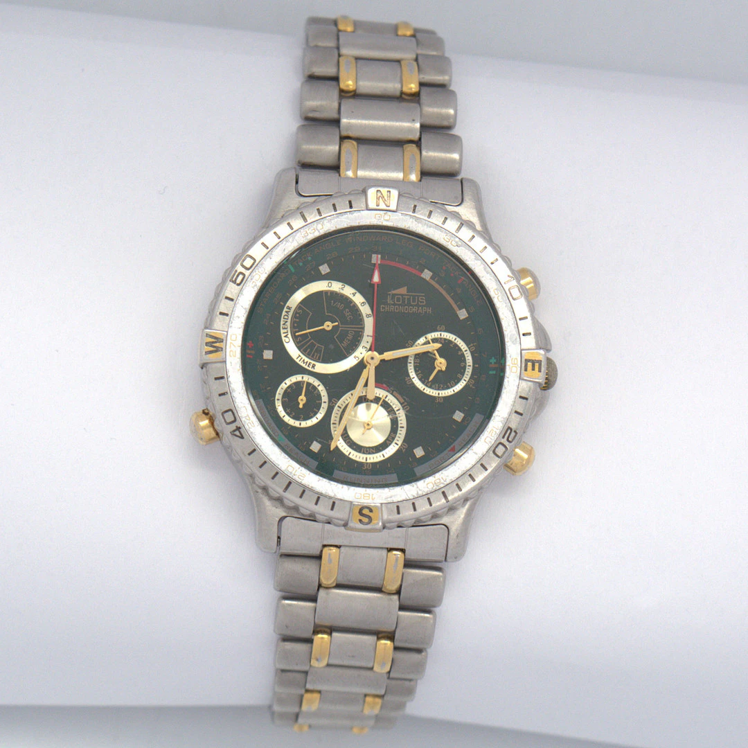 LOTUS SUPERCHRONOGRAPH, HERREN-ARMBANDUHR, STAHL/VERGOLDET, QUARZWERK