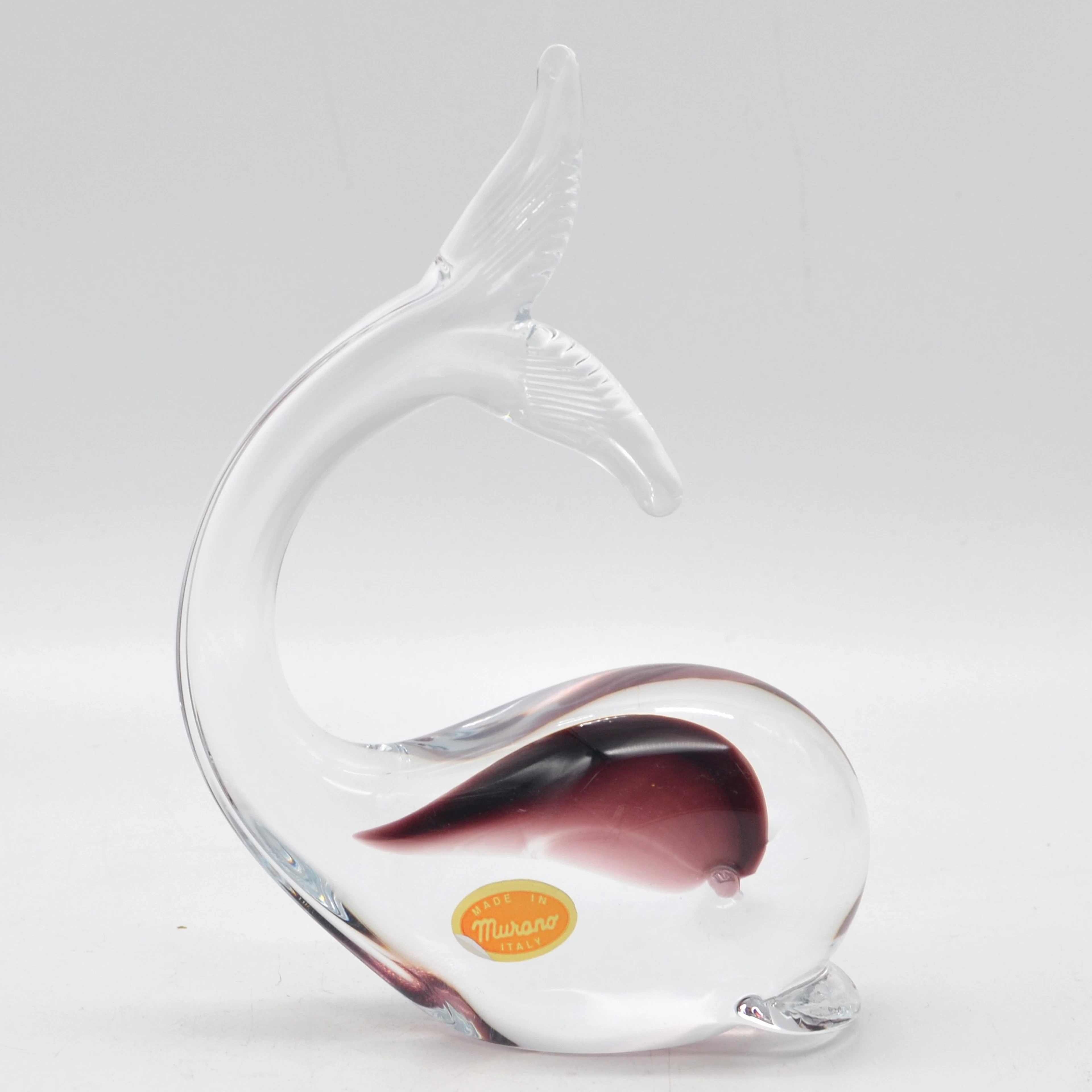 ARCHIMEDE SEGUSO. FISCH, SKULPTUR, MURANO STUDIOGLAS, SOMMERSO, ITALIEN
