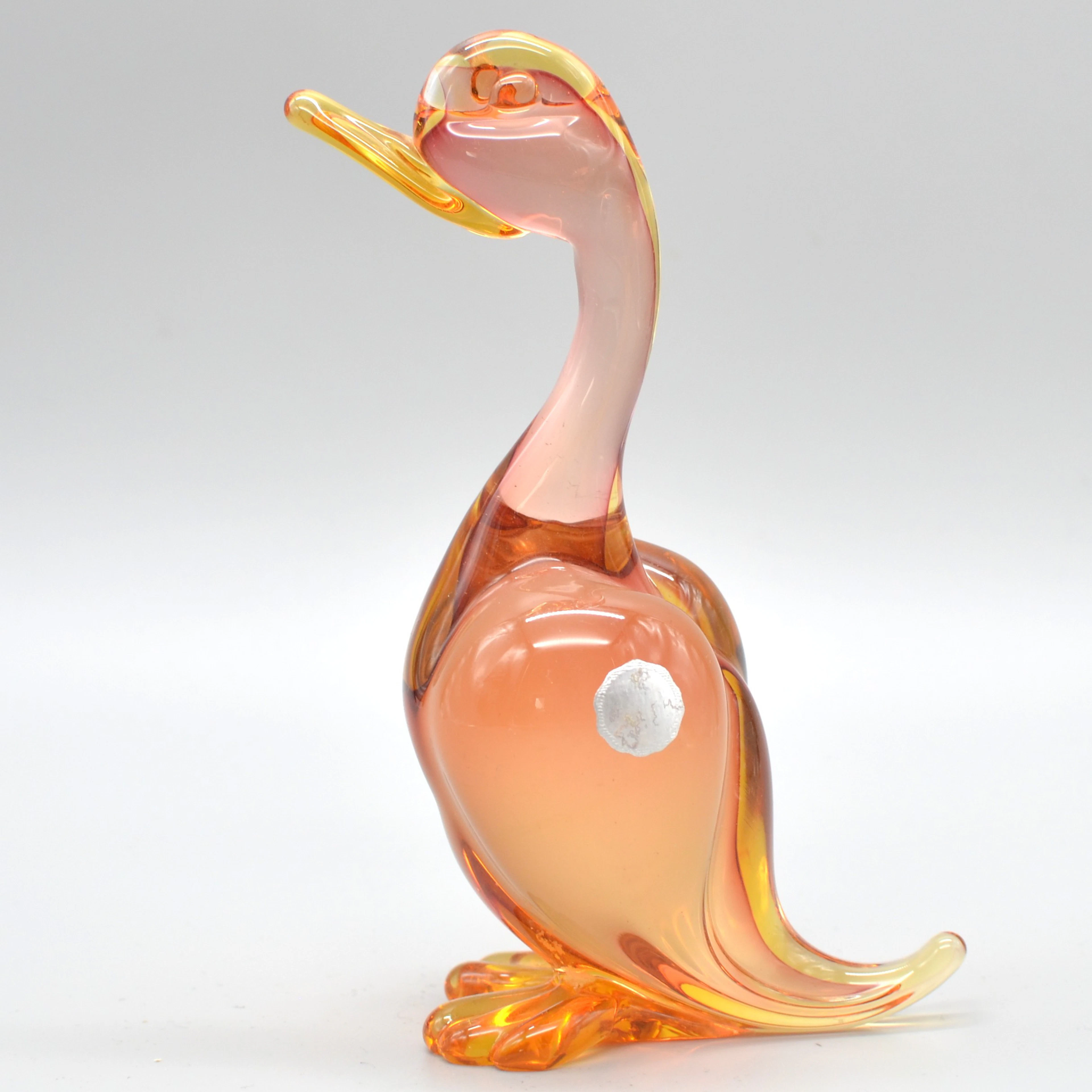 FLAVIO POLI. MURANO GLAS SKULPTUR, ENTE, SOMMERSO, ITALIEN, UM 1960