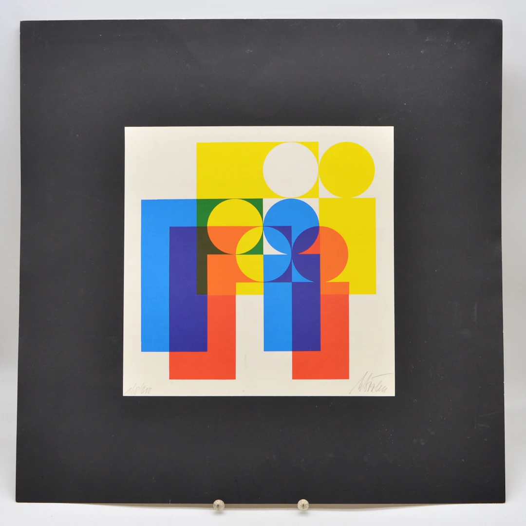 GEOMETRISCHE GRAFIK FARBSERIEGRAFIE, UNBEKANNTER KÜNSTLER, LIMITIERTES