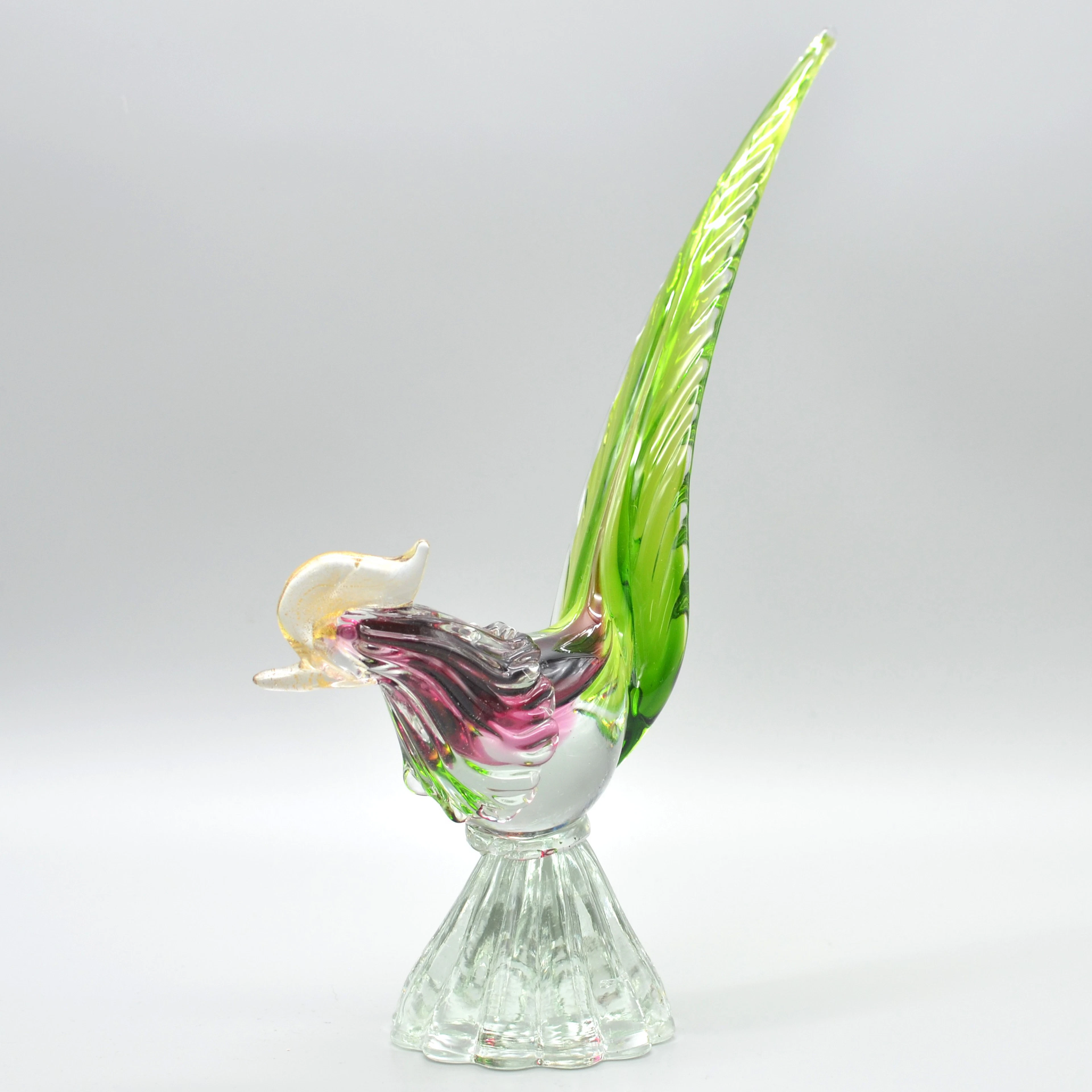 ARCHIMEDE SEGUSO. MURANO GLAS SKULPTUR, HAHN, SOMMERSO, ITALIEN, UM 1950.