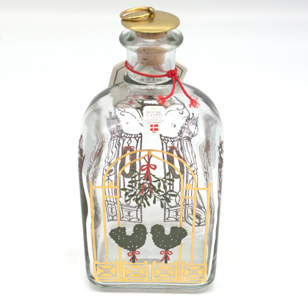 KARAFFE JULEFLASKE 1994 BEMALTES GLAS, HOLMEGAARD OF COPENHAGEN CHRISTMAS