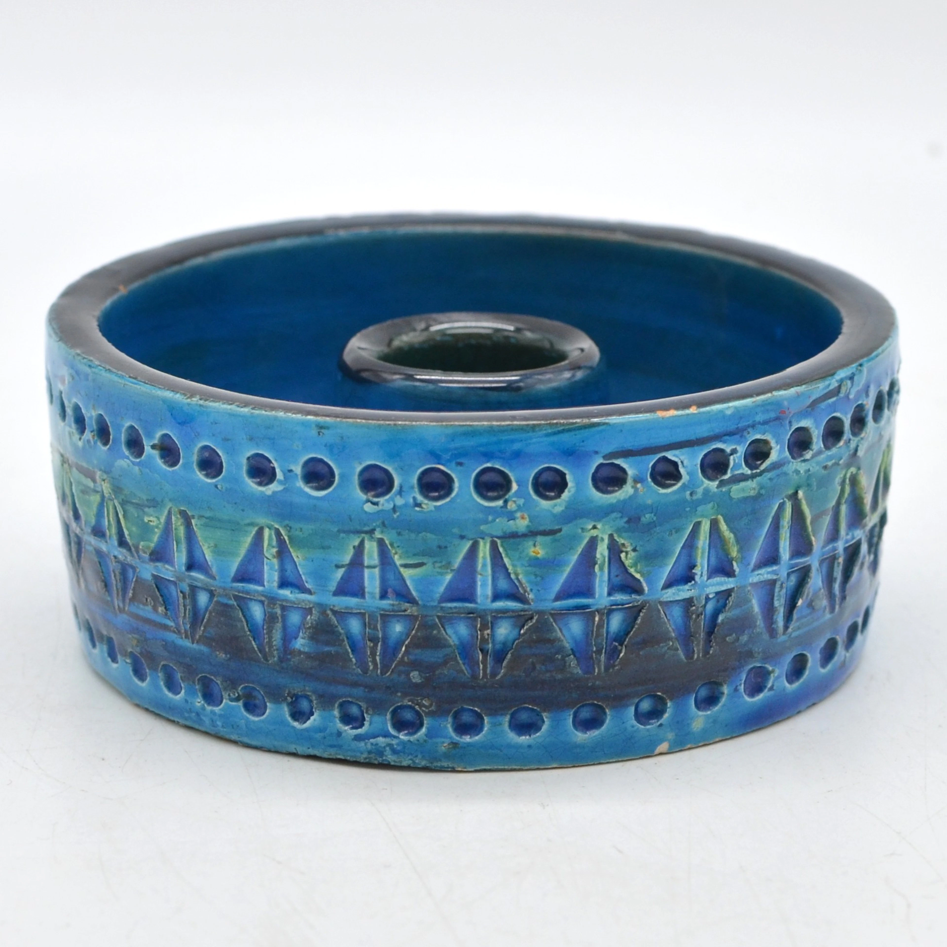 ALDO LONDI. KERZENHALTERSCHALE, RIMINI BLUE, FÜR BITOSSI, DESIGNER