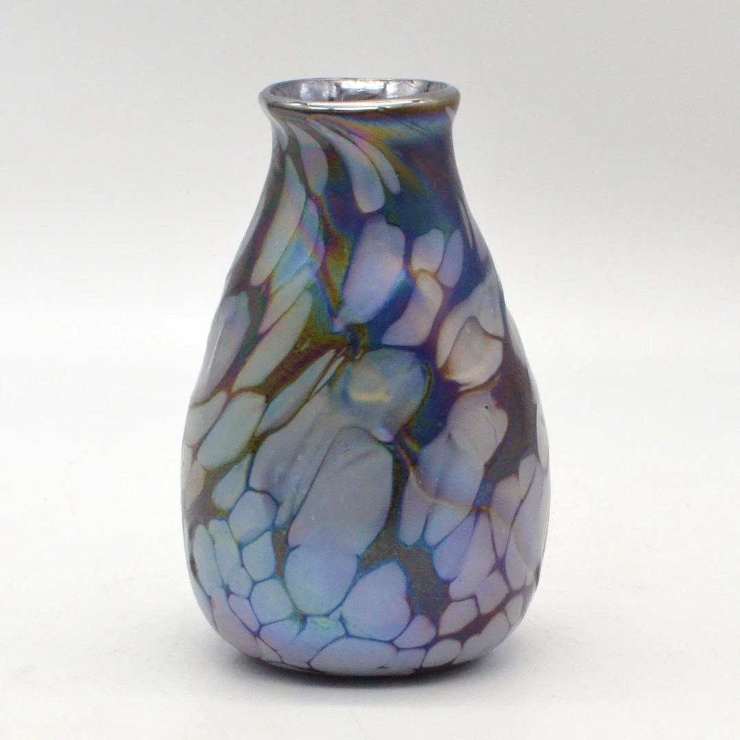 JOHANN LOETZ WITWE. JUGENDSTILVASE, GLAS, EINGEDRÜCKTE OBERFLÄCHE