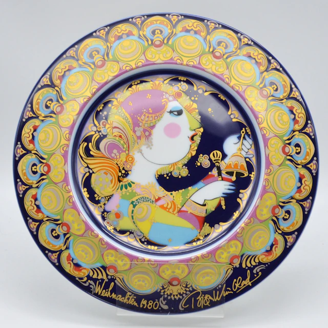 BJÖRN WIINBLAD. WEIHNACHTSTELLER 1980, 100 JAHRE ROSENTHAL, HANDDEKORIERT