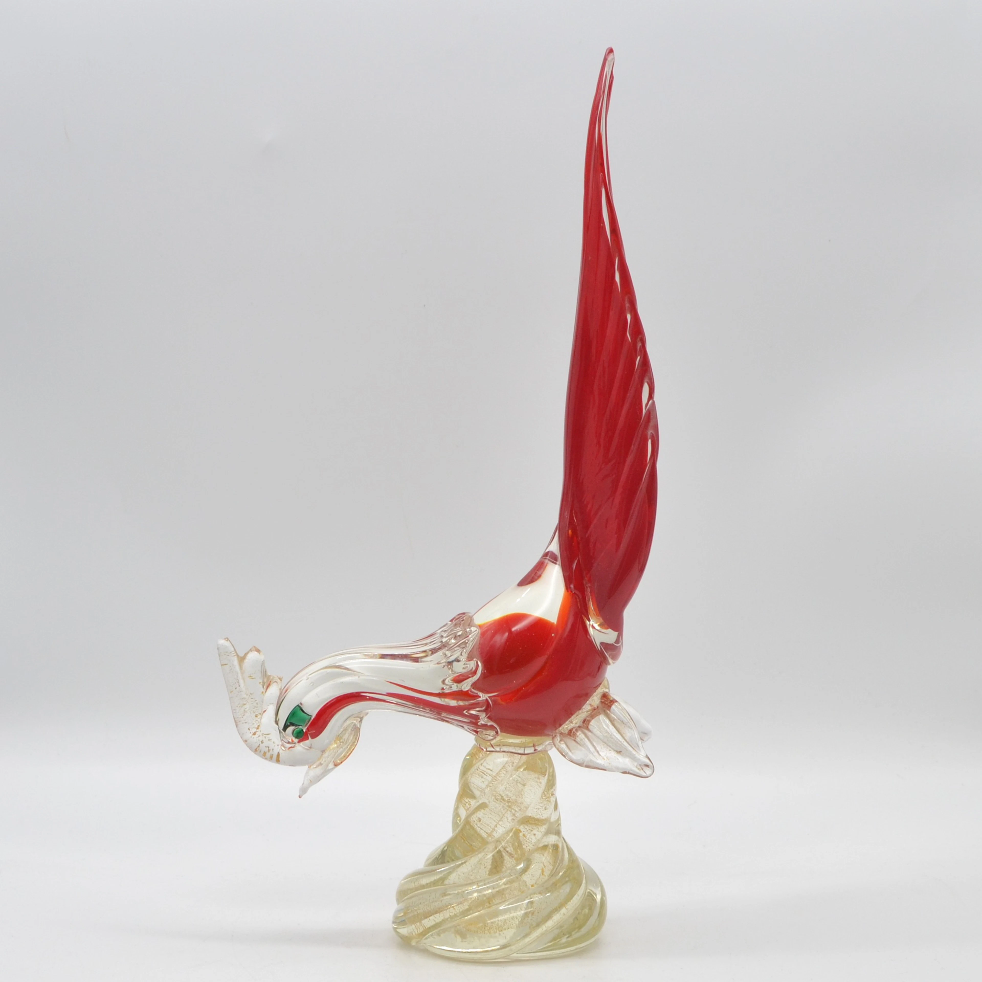 ARCHIMEDE SEGUSO. MURANO GLAS SKULPTUR, VOGEL, MEHRFACHES STUDIOGLAS
