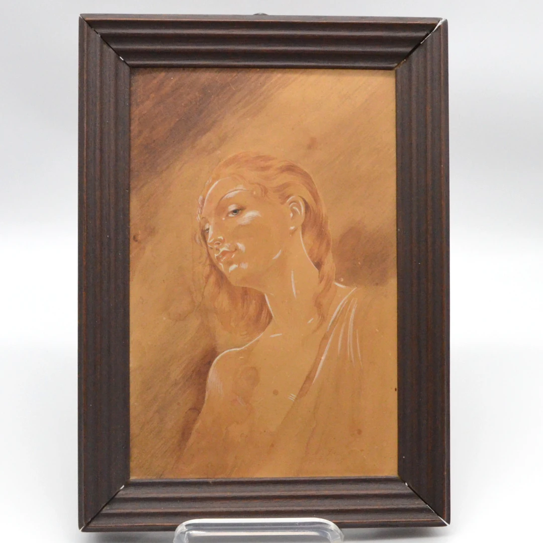 M. STAEBEL, PORTRÄT EINER DAME, PASTELLZEICHNUNG MIT WEISHÖHUNGEN