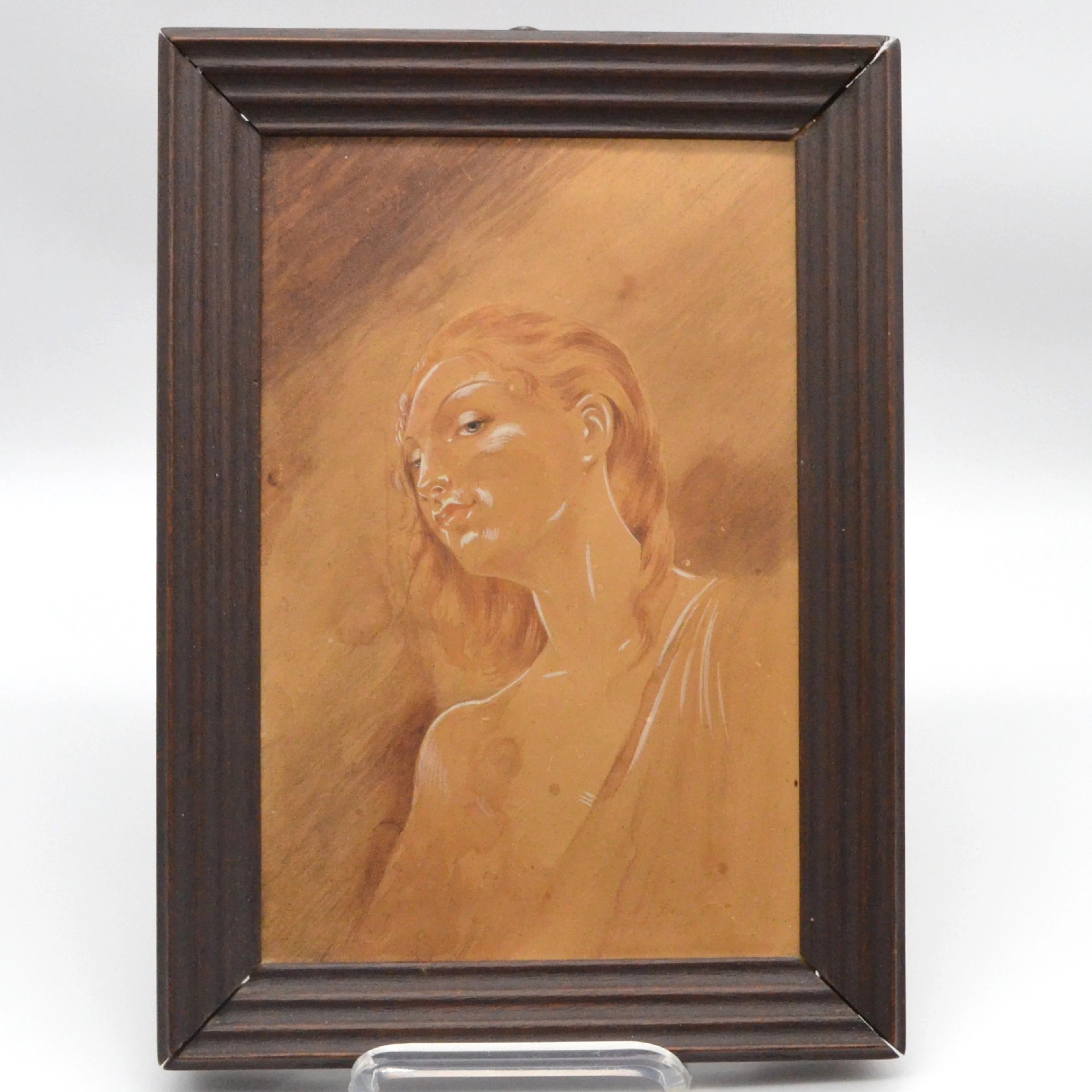 M. STAEBEL, PORTRÄT EINER DAME, PASTELLZEICHNUNG MIT WEISHÖHUNGEN