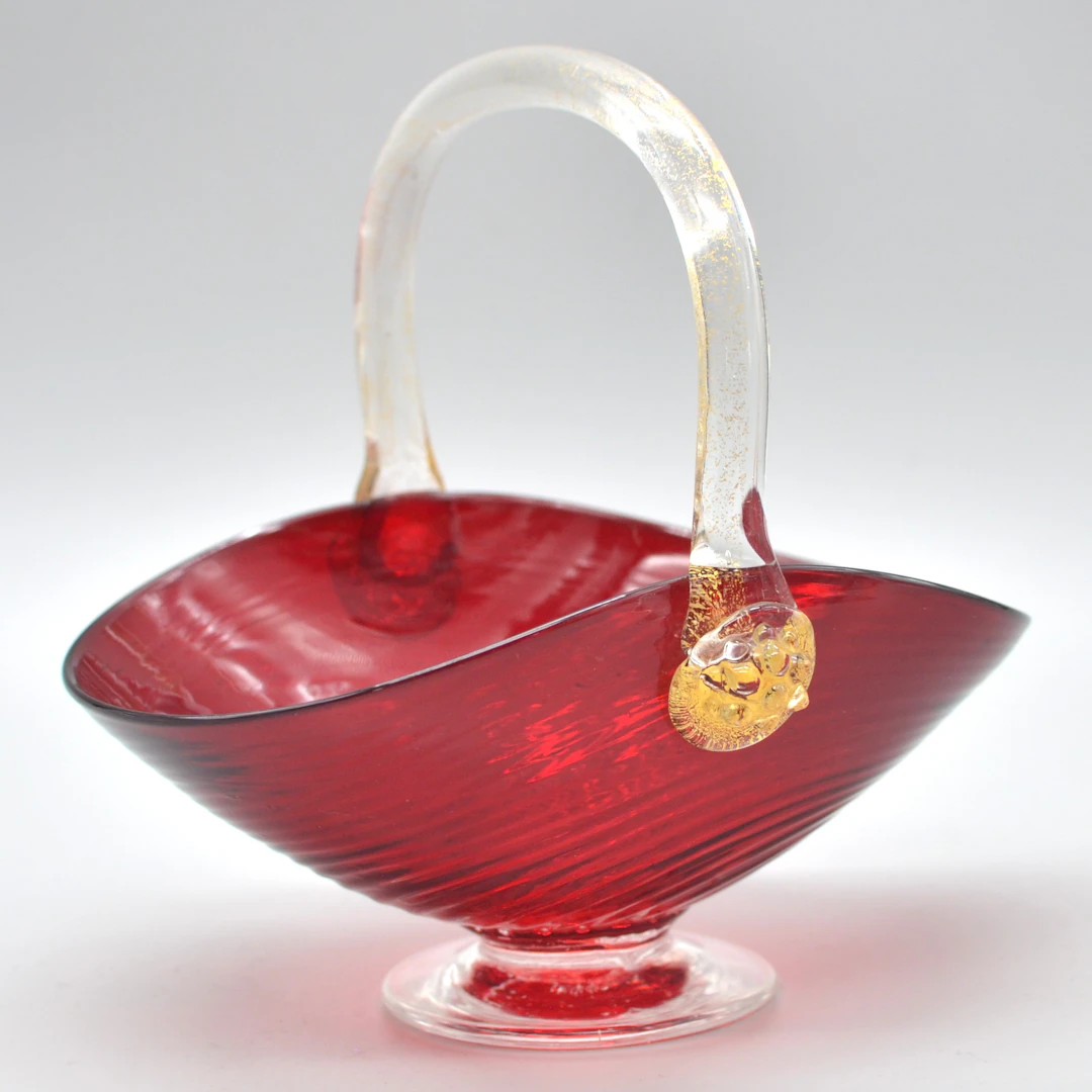 ARCHIMEDE SEGUSO. MURANO DESIGNERSCHALE, STUDIOGLAS, GOLDFLITTER