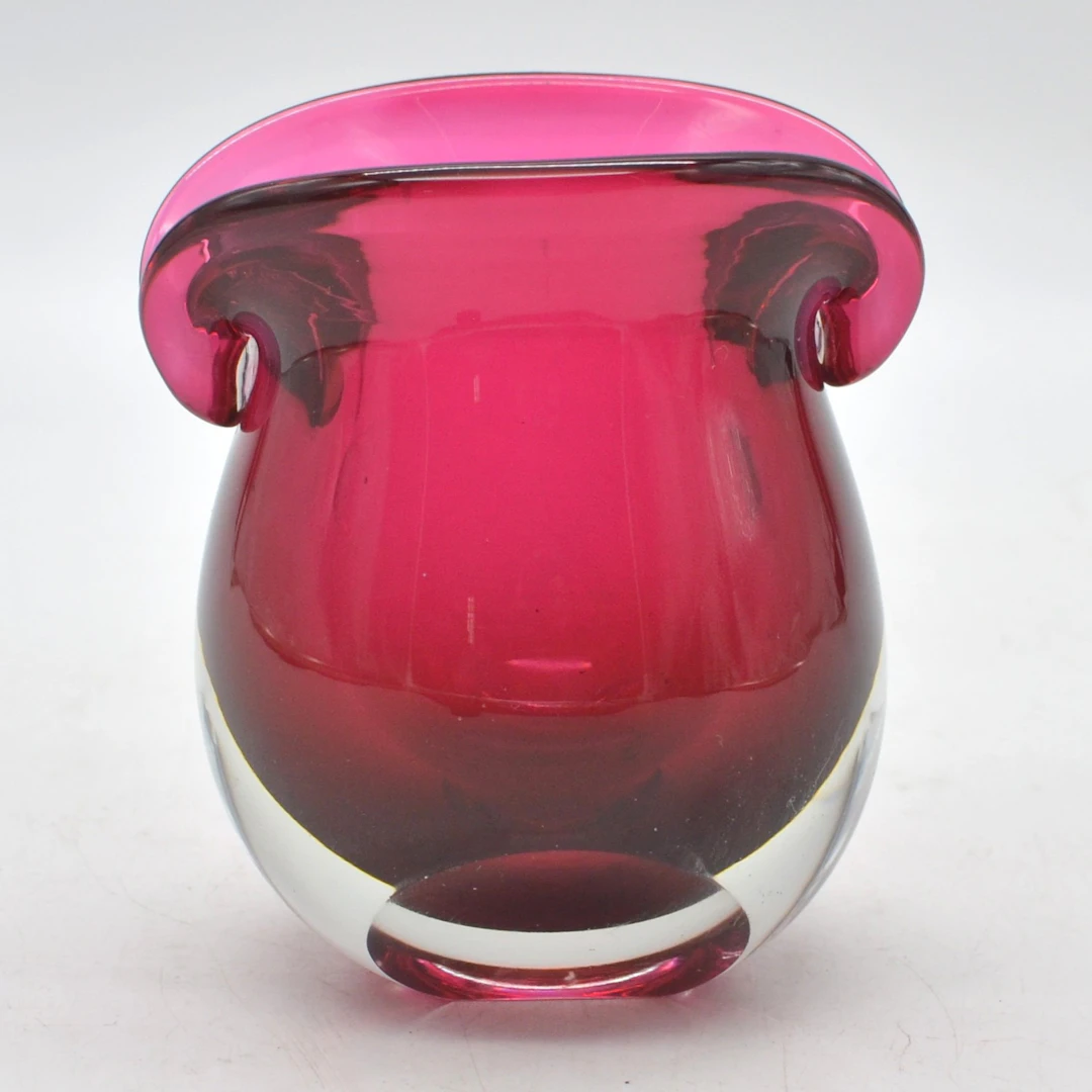 MURANO DESIGNER VASE, MEHRFACHES STUDIOGLAS, SOMMERSO, ITALIEN, 20.