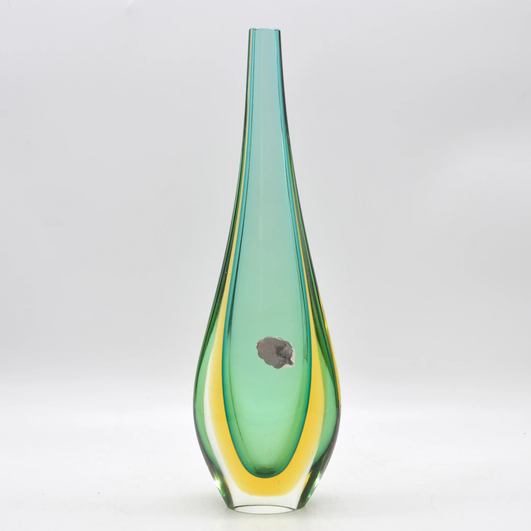 FLAVIO POLI. MURANO DESIGNERVASE, STUDIOGLAS, SOMMERSO, ITALIEN, UM