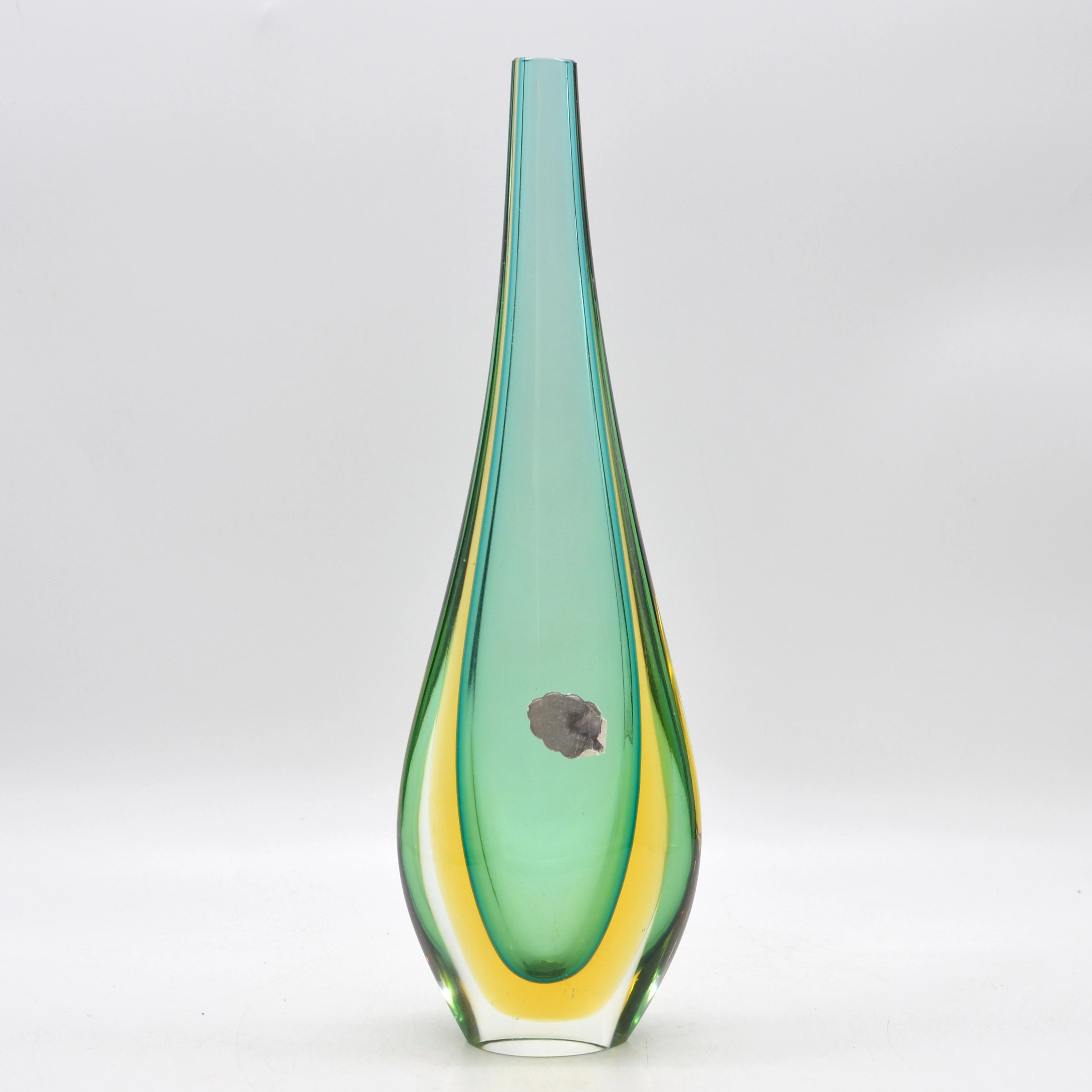 FLAVIO POLI. MURANO DESIGNERVASE, STUDIOGLAS, SOMMERSO, ITALIEN, UM