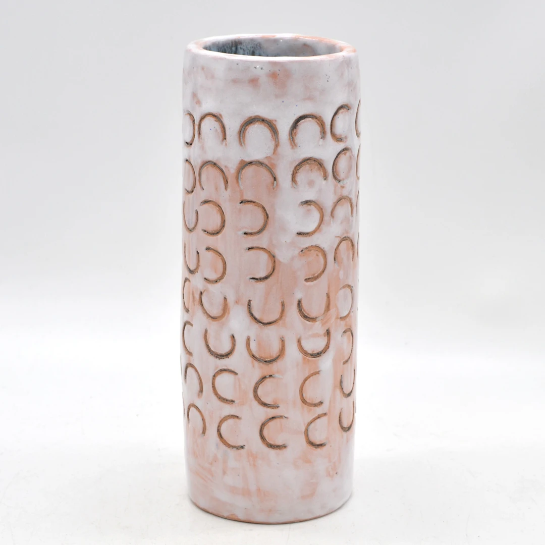 C. GRAF. VASE, KERAMIK, GLASIERT, HANDGEMACHT, SPÄTES 20. JAHRHUNDERT.