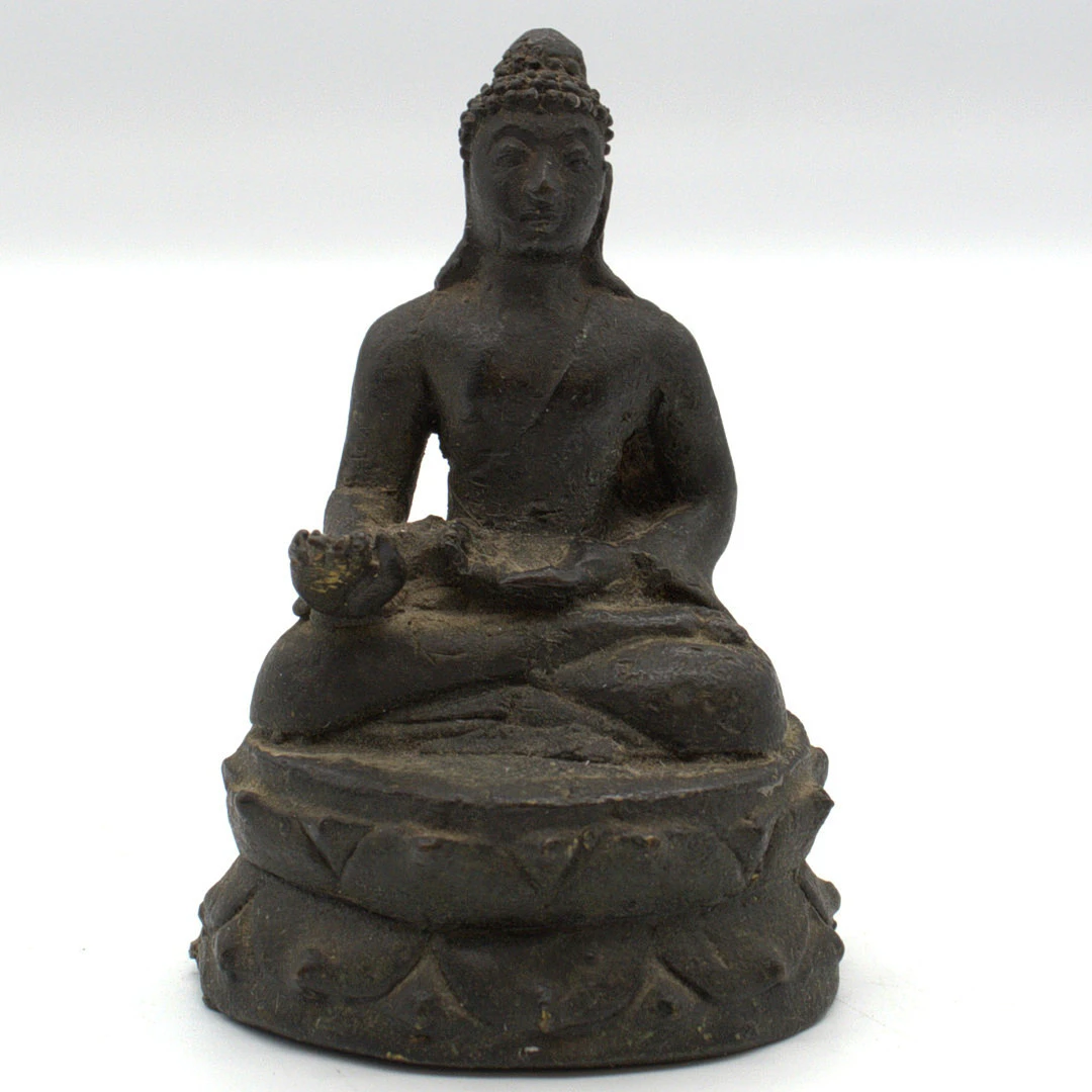 BRONZE BUDDHA FIGUR, UM 1970, TIBET.