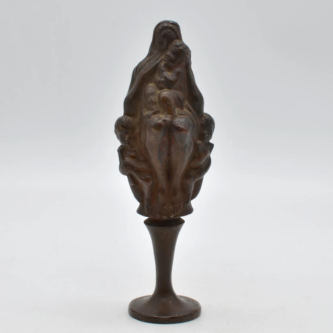 GEORG WRBA (1872-1939). "CARITAS", 1928, BRONZEFIGUR / PETSCHAFT