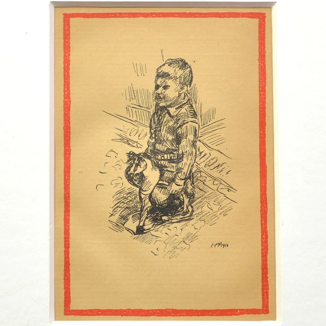 HERMANN MAX PECHSTEIN (1881 - 1955). JUNGE AUF SPIELZEUGPFERD, LITHOGRAPHIE