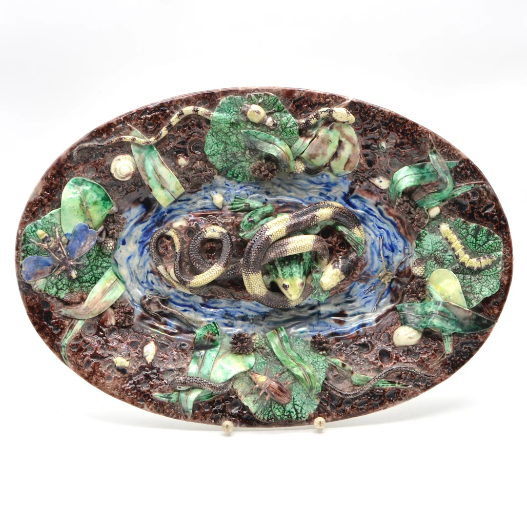 BERNARD PALISSY (C.1510-C.1589). NACH. HANDGEMACHTER KERAMIKTELLER