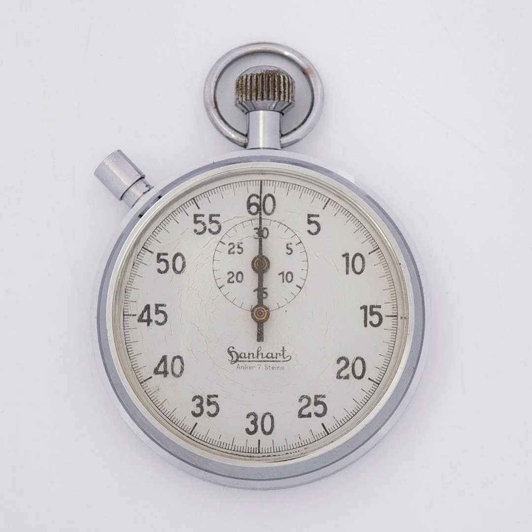 HANHART STOPPUHR, KRONENSTOPPER STOPPUHR, 7 JEWELS, MECHANISCH, ANTIMAGNETISCHES