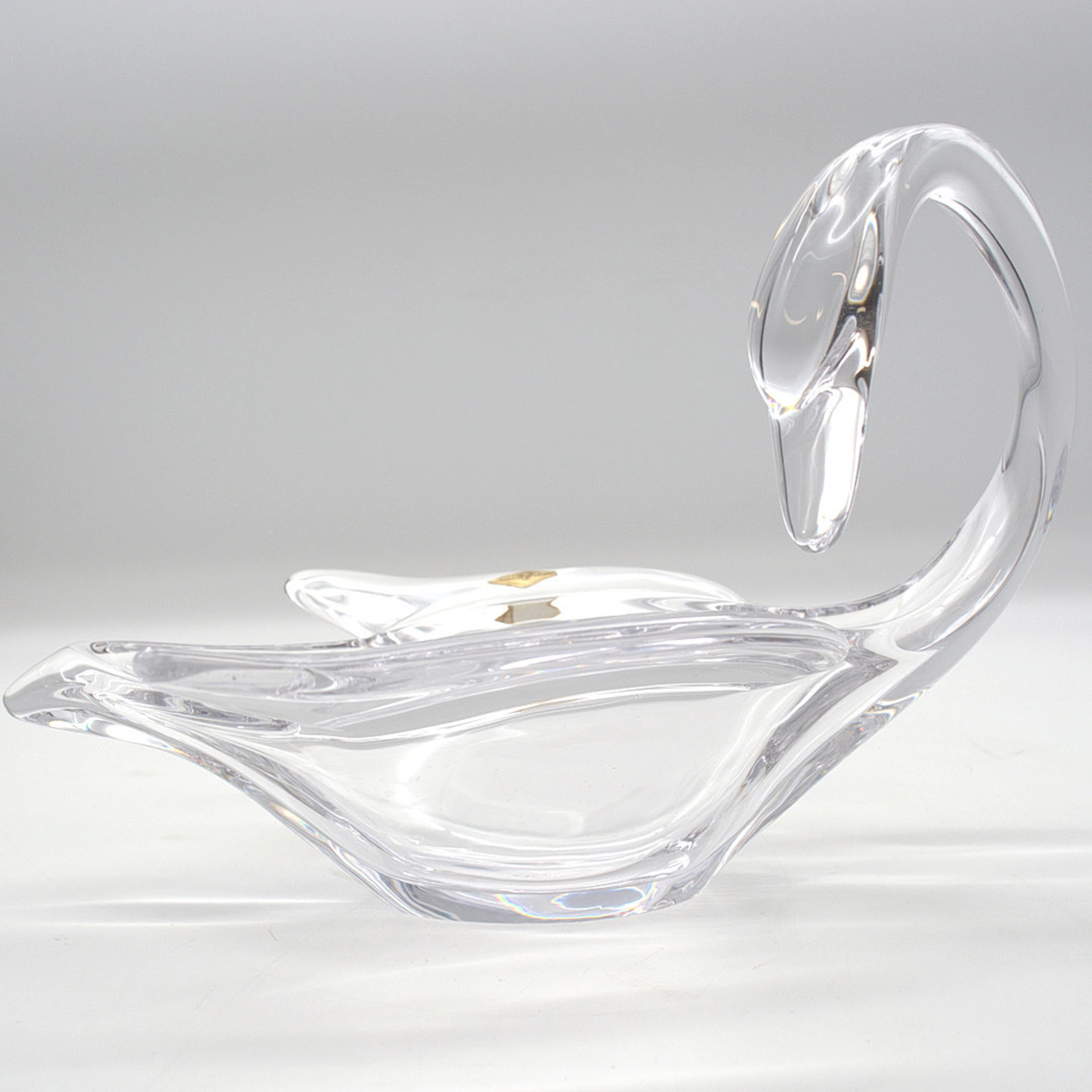 ART VANNES KRISTALL GROSSE GLASSCHALE IN FORM EINES PLASTISCHEN SCHWANS