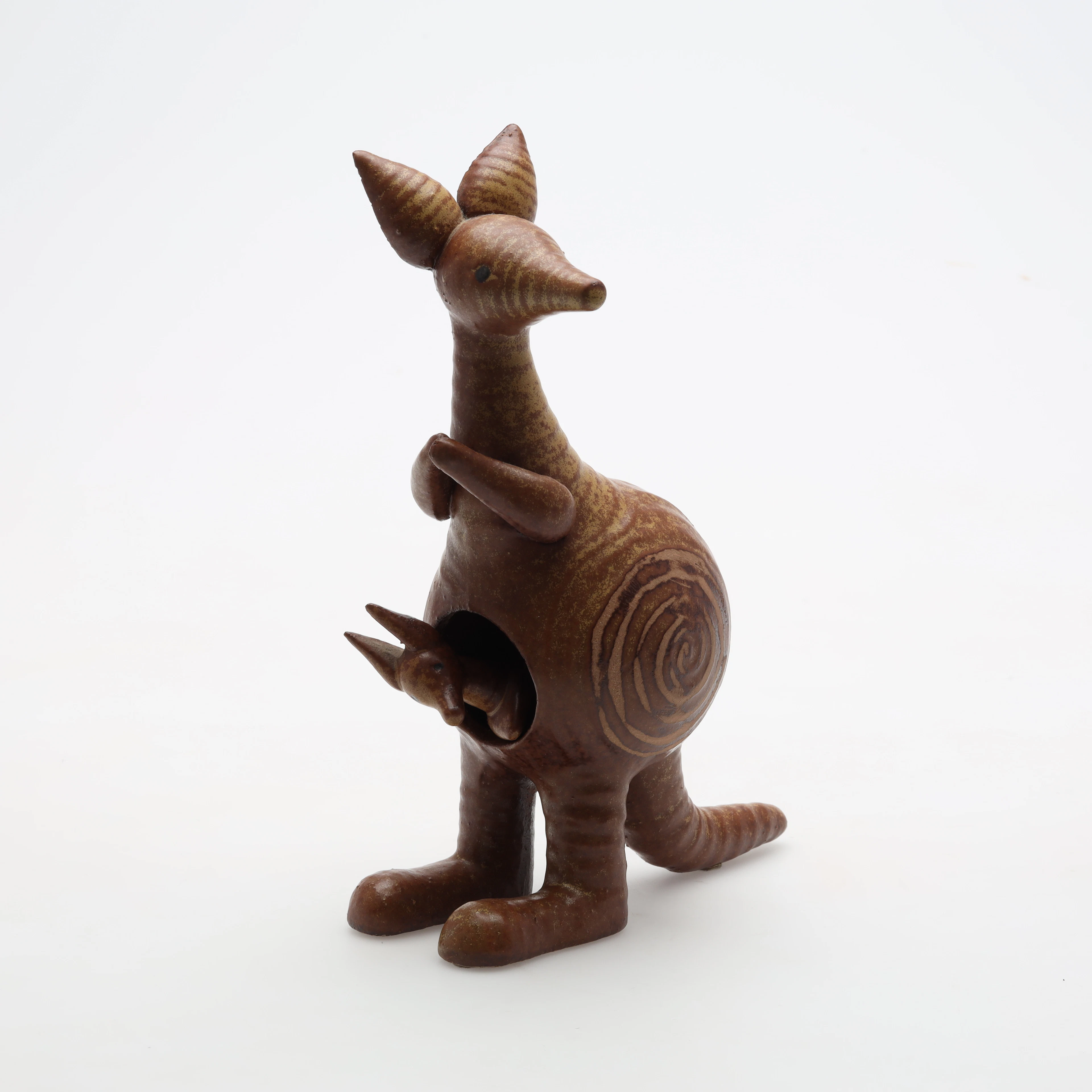 LISA LARSON. FIGURIN stengods, Känguru med unge, ur serien stora Zoo