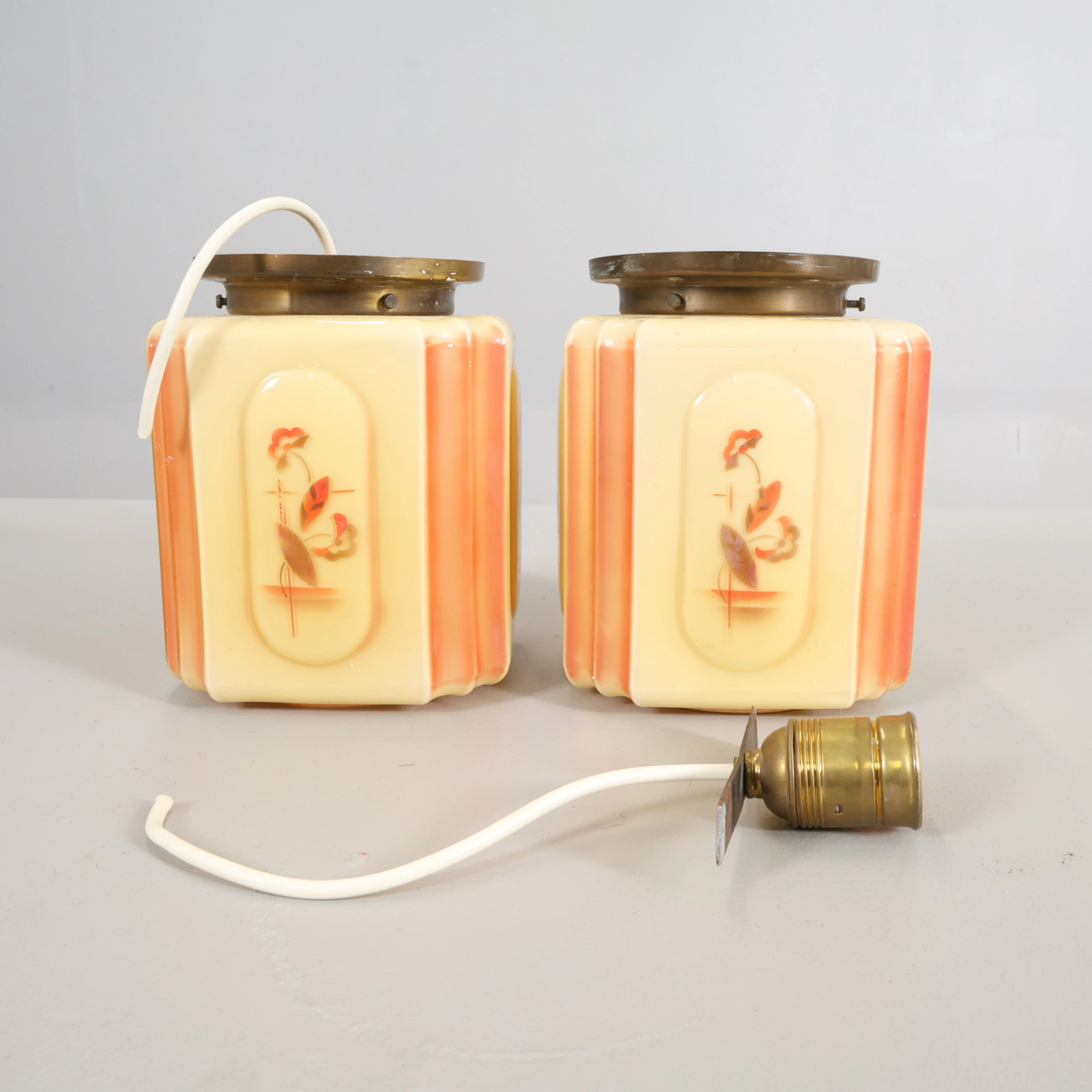 TAKLAMPOR glas 1 par omkring 1930-tal.