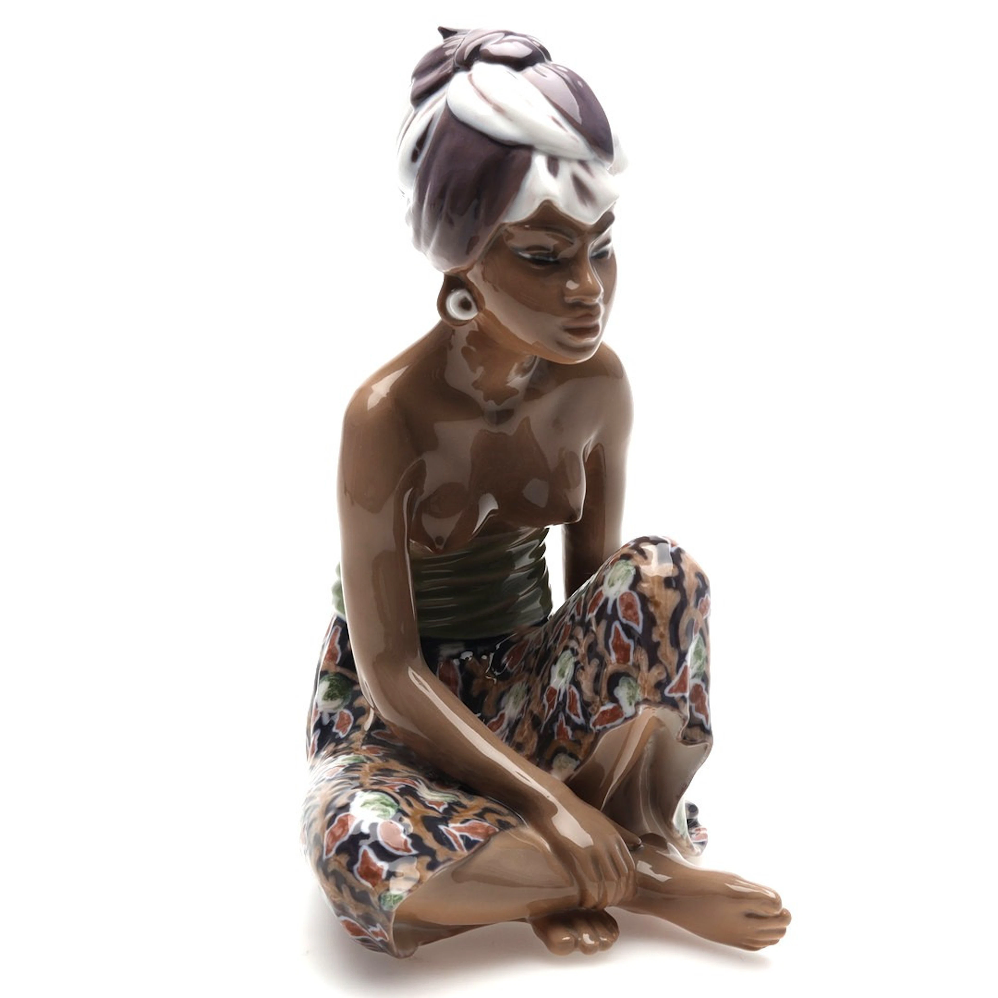 JENS PETER DAHL JENSEN. FIGURIN, porslin, "Bali Woman with turban" nr 1136.