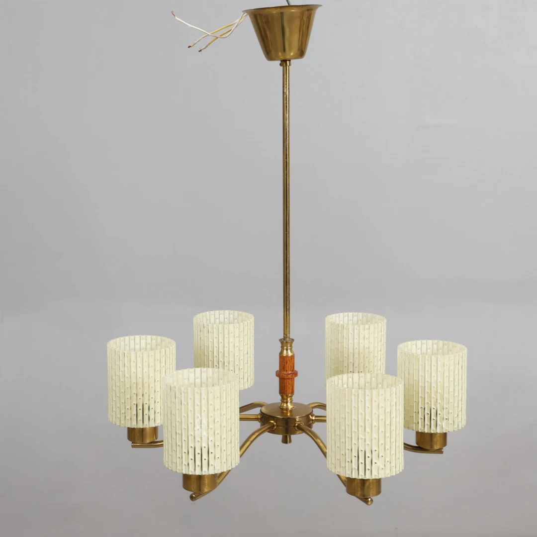 TAKLAMPA metall/glas 1960-tal.