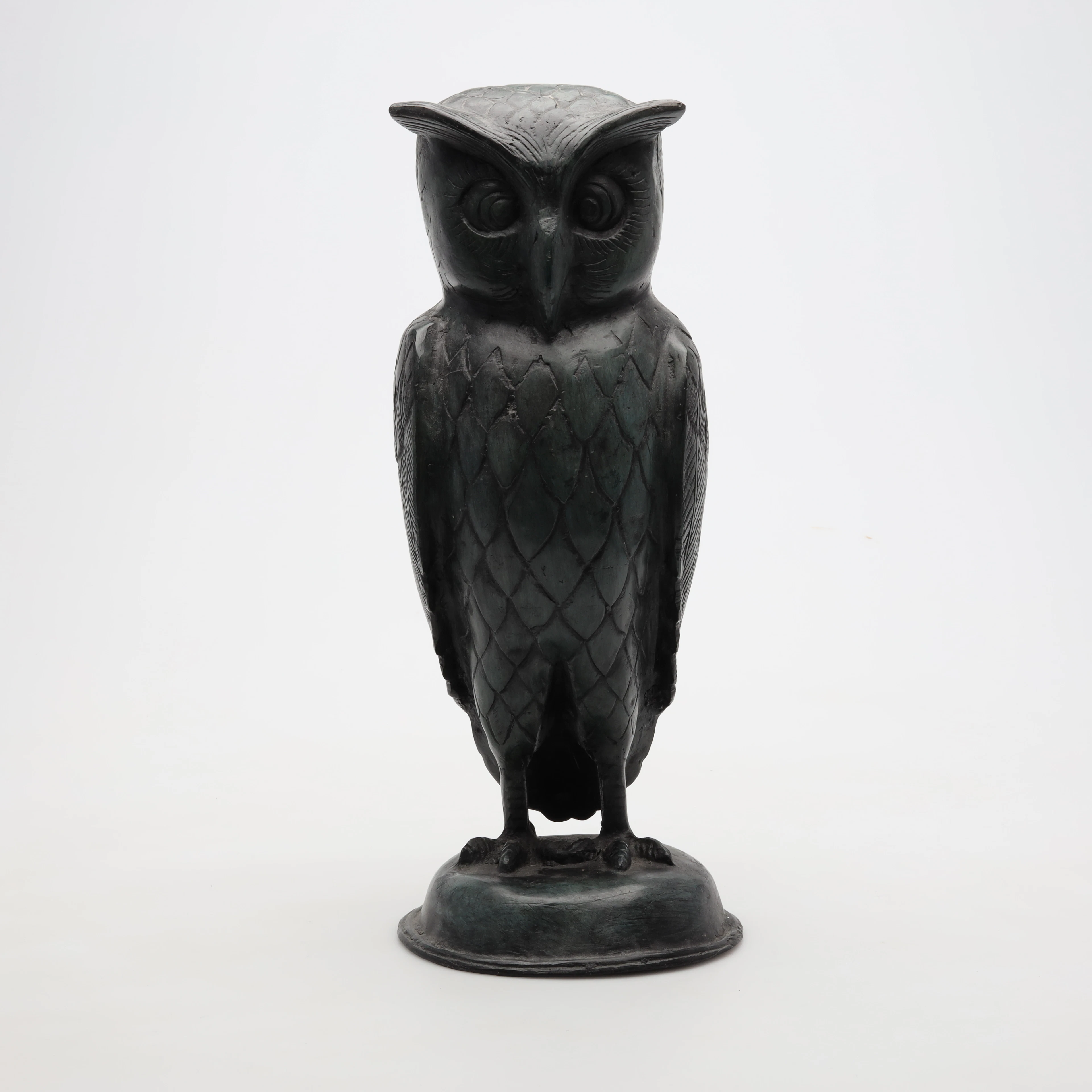 SKULPTUR, koppar föreställande uggla. 1900-tal.