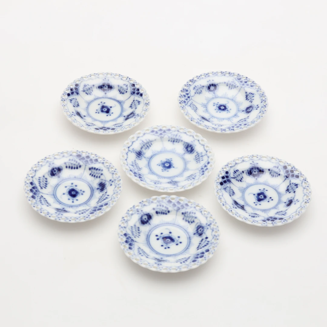 SMÖRFAT 6 st musselmalet nr 1006, Royal Copenhagen Danmark.