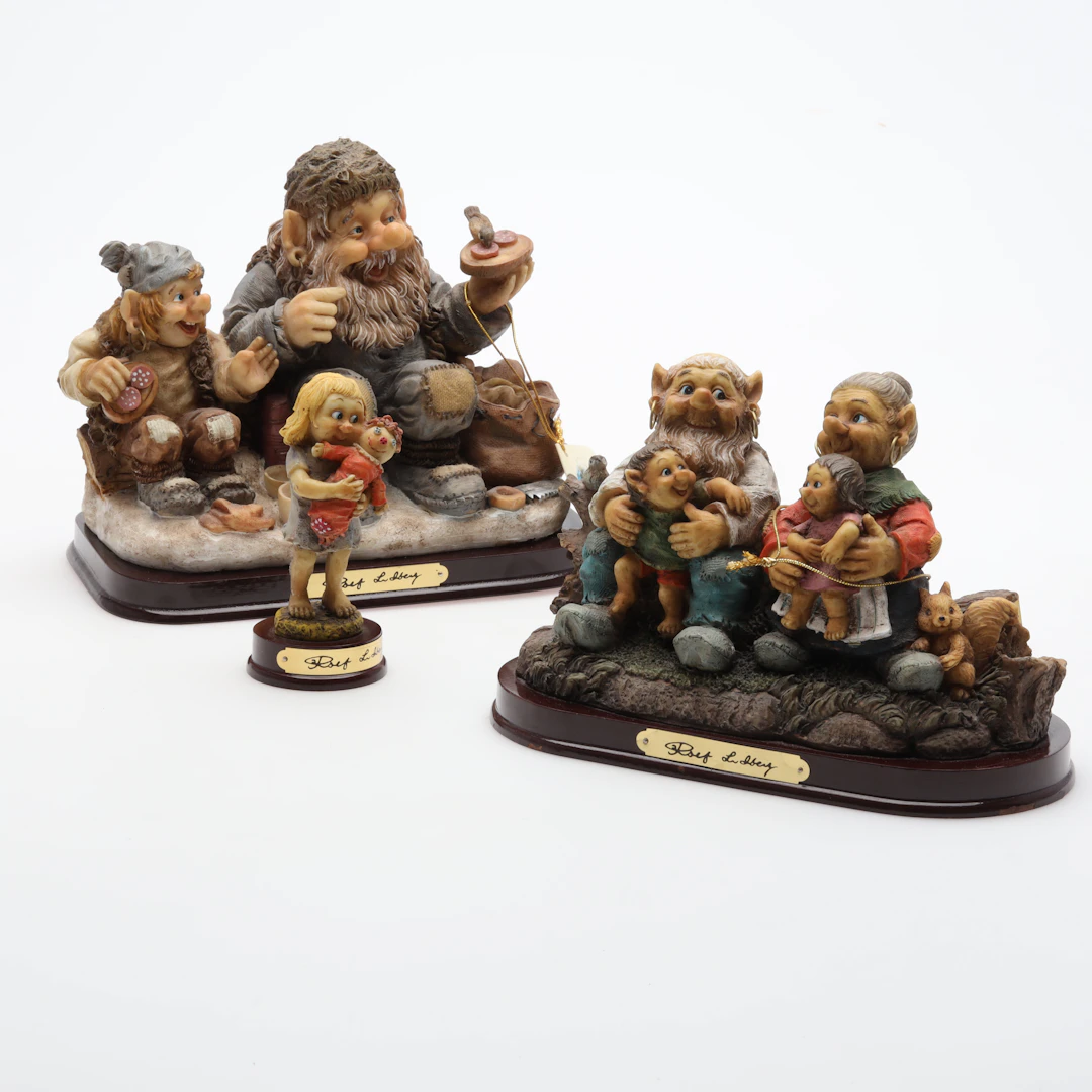 ROLF LIDBERG. FIGURINER 3 st polyresin.