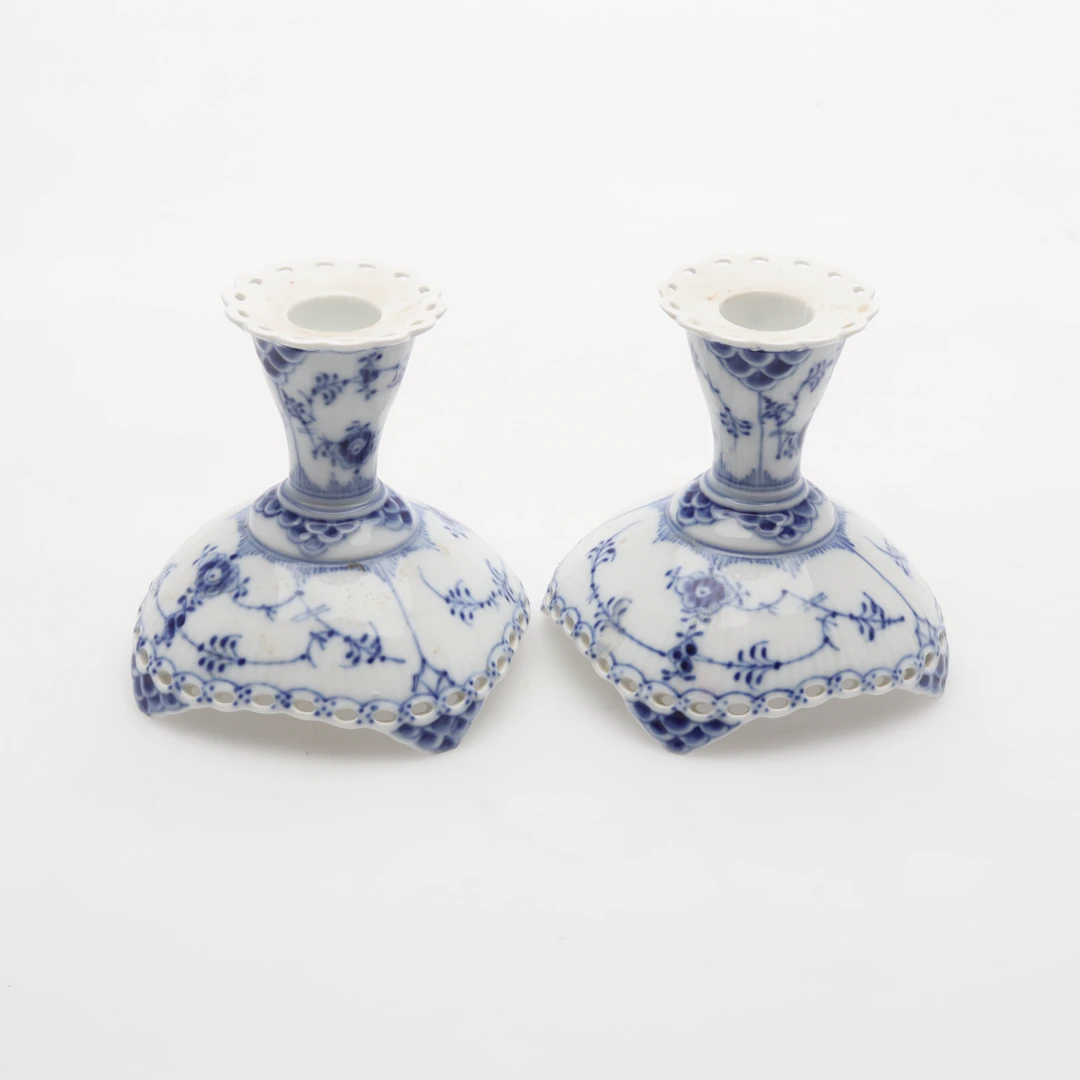 LJUSSTAKAR, par, musselmalet, nr 1138, Royal Copenhagen, Danmark.