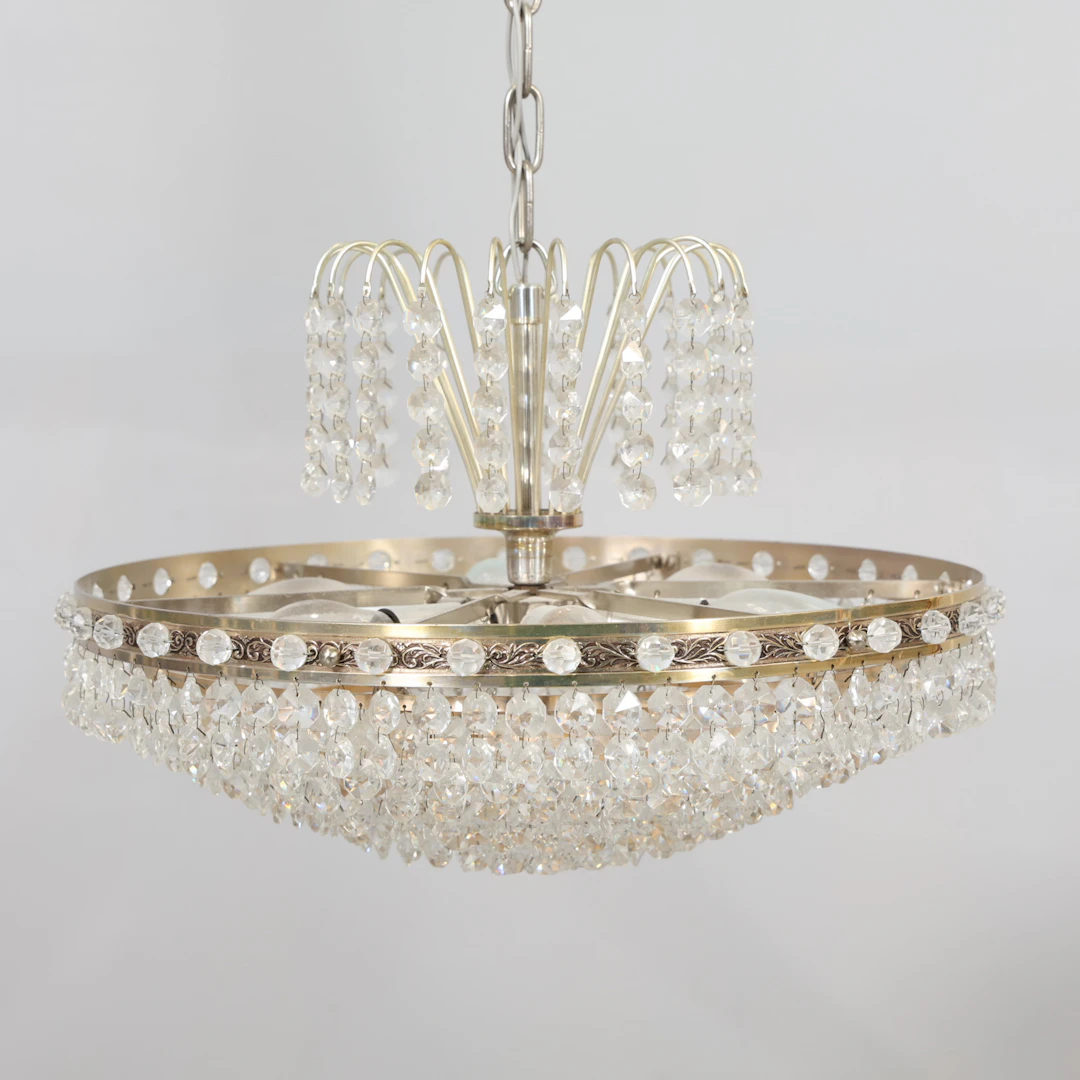 TAKLAMPA med prismor 1900-tal.