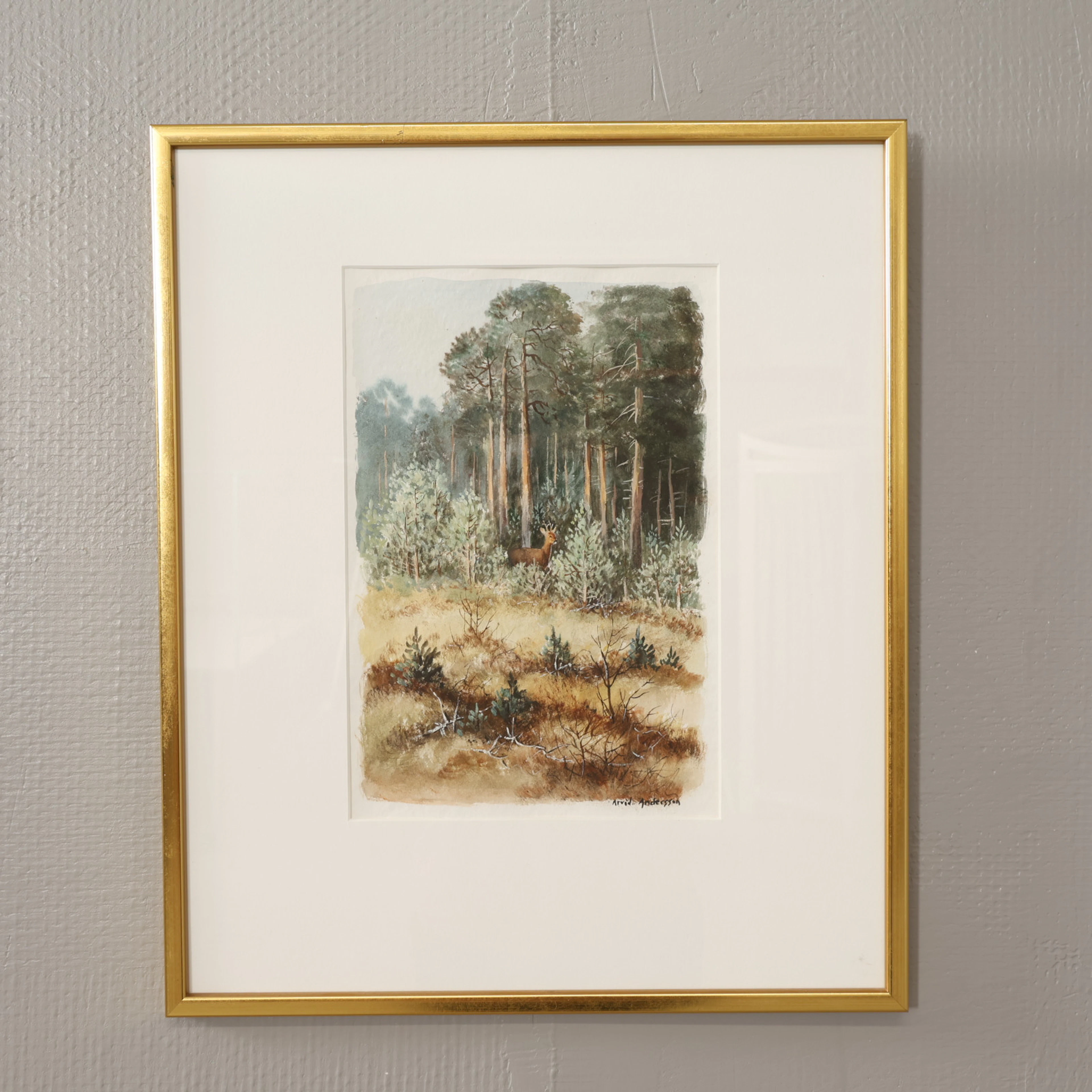 ARVID ANDERSSON. AKVARELL, signerad.