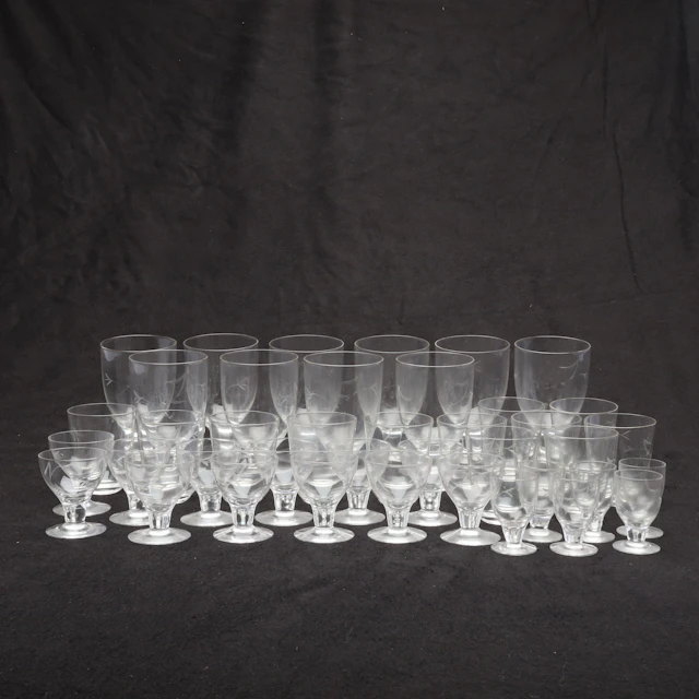 GLAS med etsad dekor 38 st.