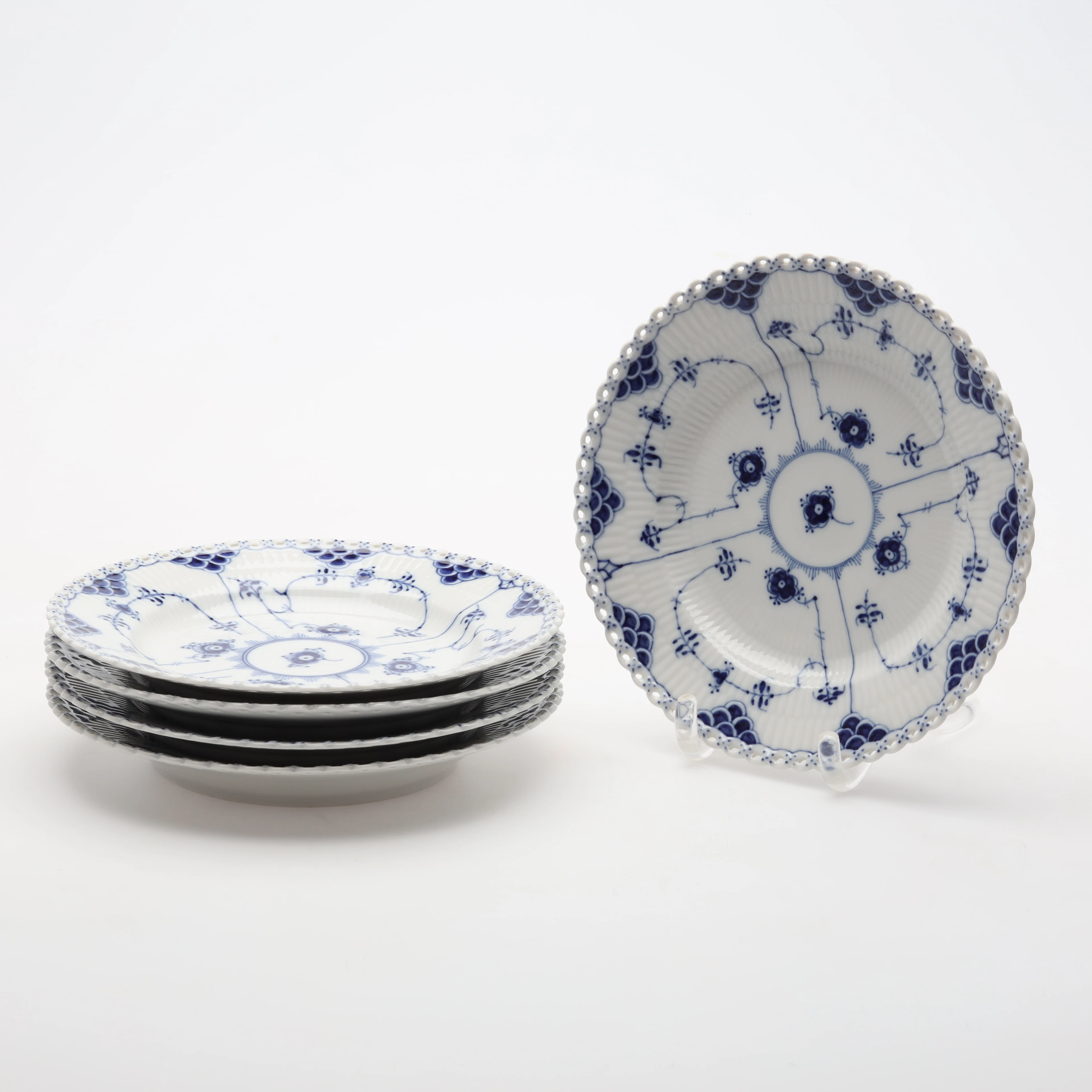 FÖRRÄTTSTALLRIKAR 5 stycken musselmalet, nr 1085, Royal Copenhagen, Danmark.