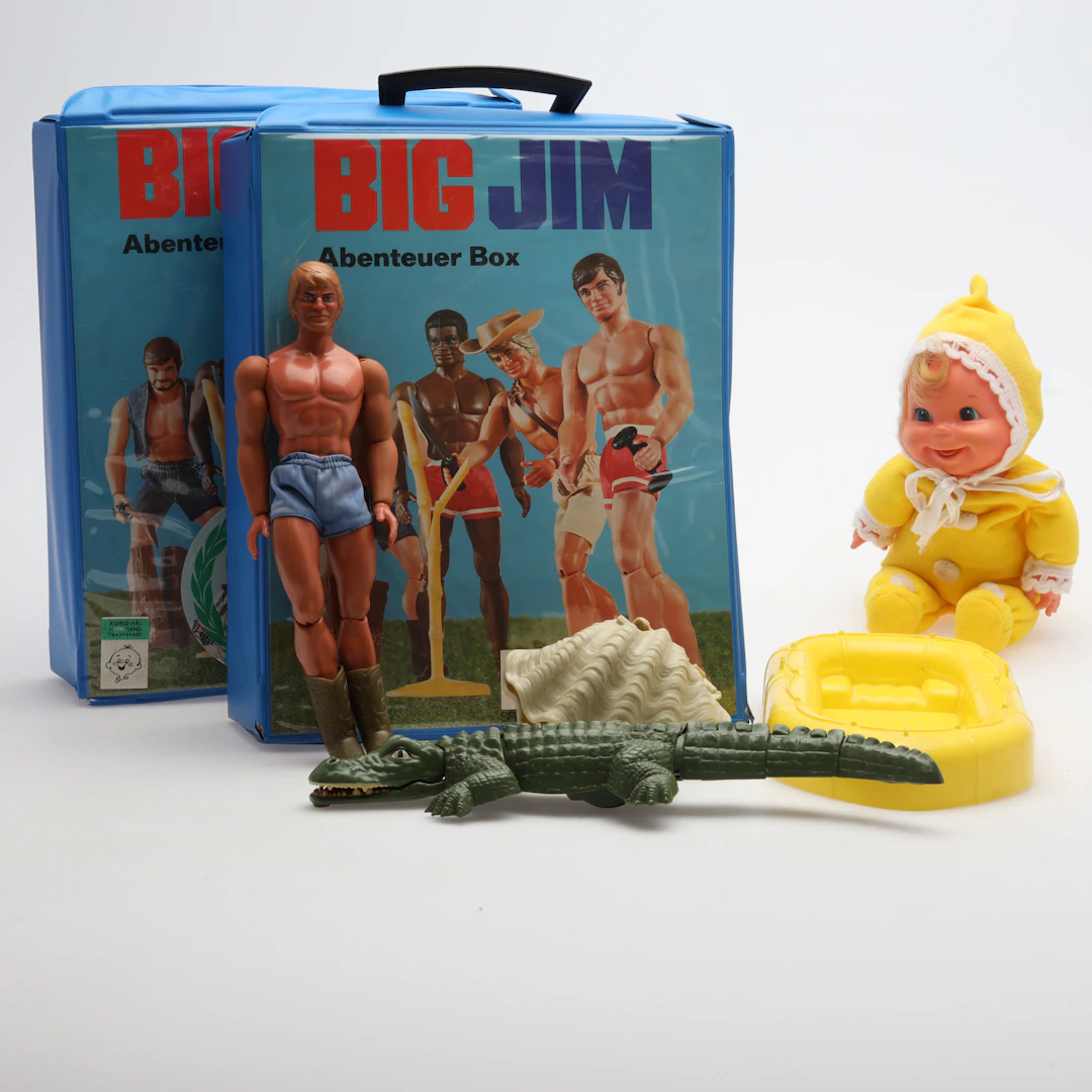 DOCKOR , Big Jeff med krokodil samt Baby Beans. Mattel.