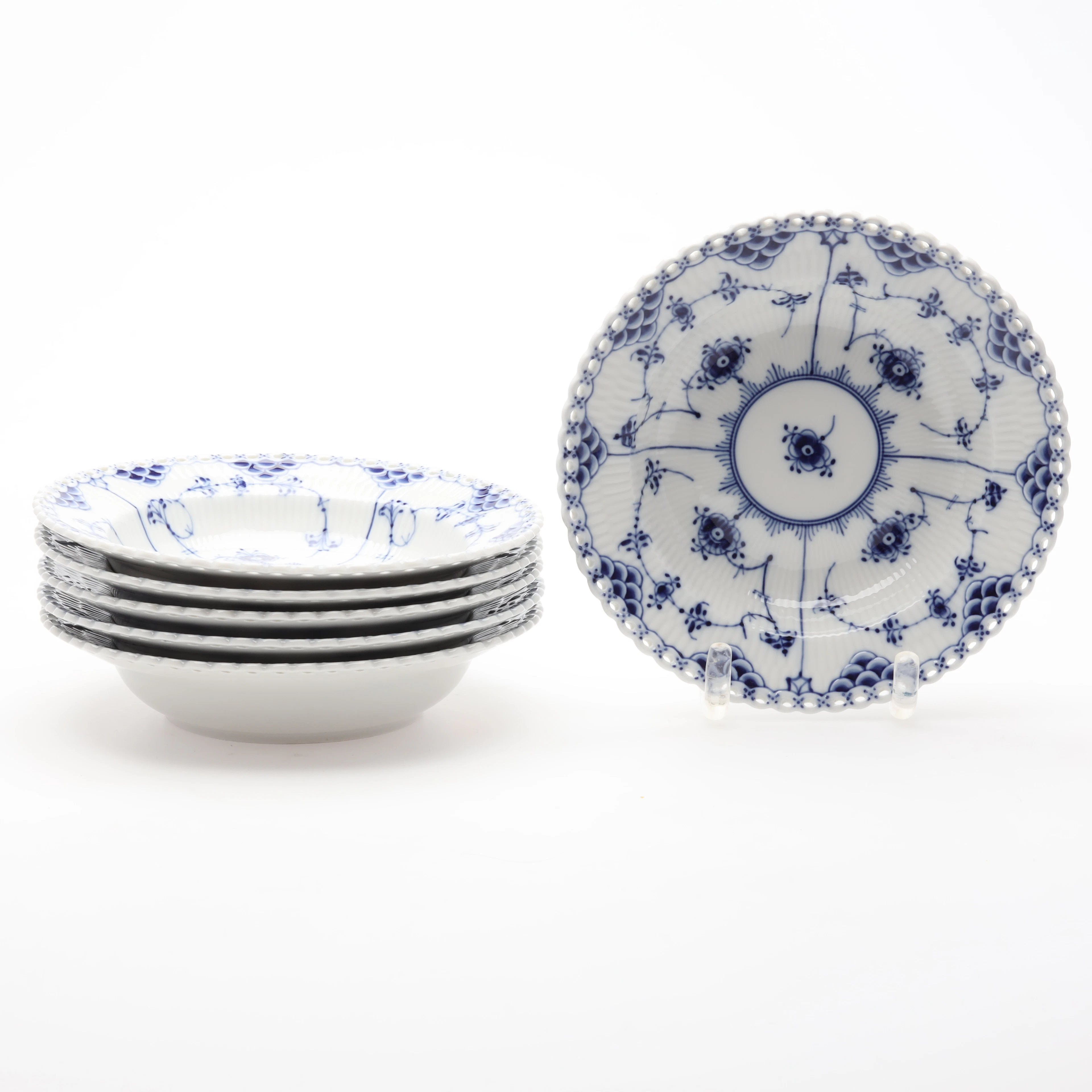 TALLRIKAR , djupa 6 st Musselmalet, Royal Copenhagen Danmark.